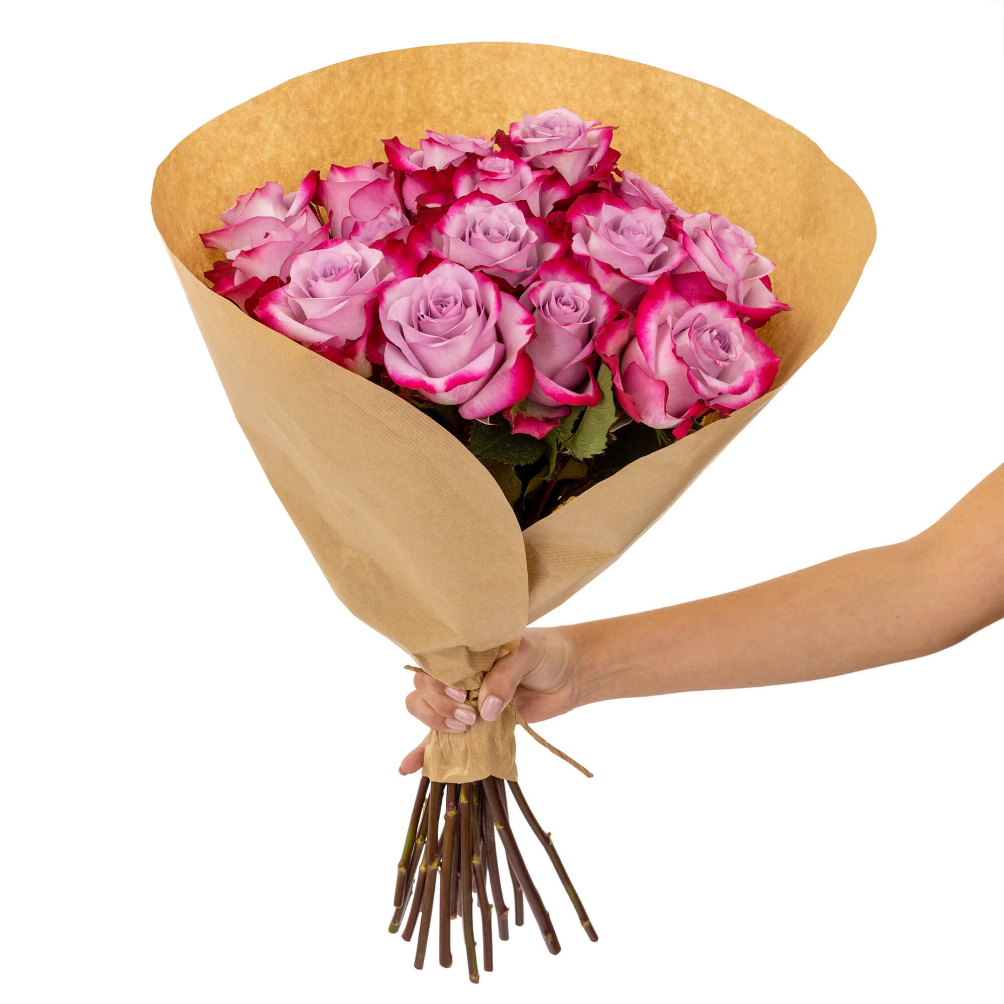 18 Lavender Rose Bunch - Premium Fresh Cut Flowers for Wedding Bouquets, Home Decor & Romantic Gifts | Falcon Farms Inc.