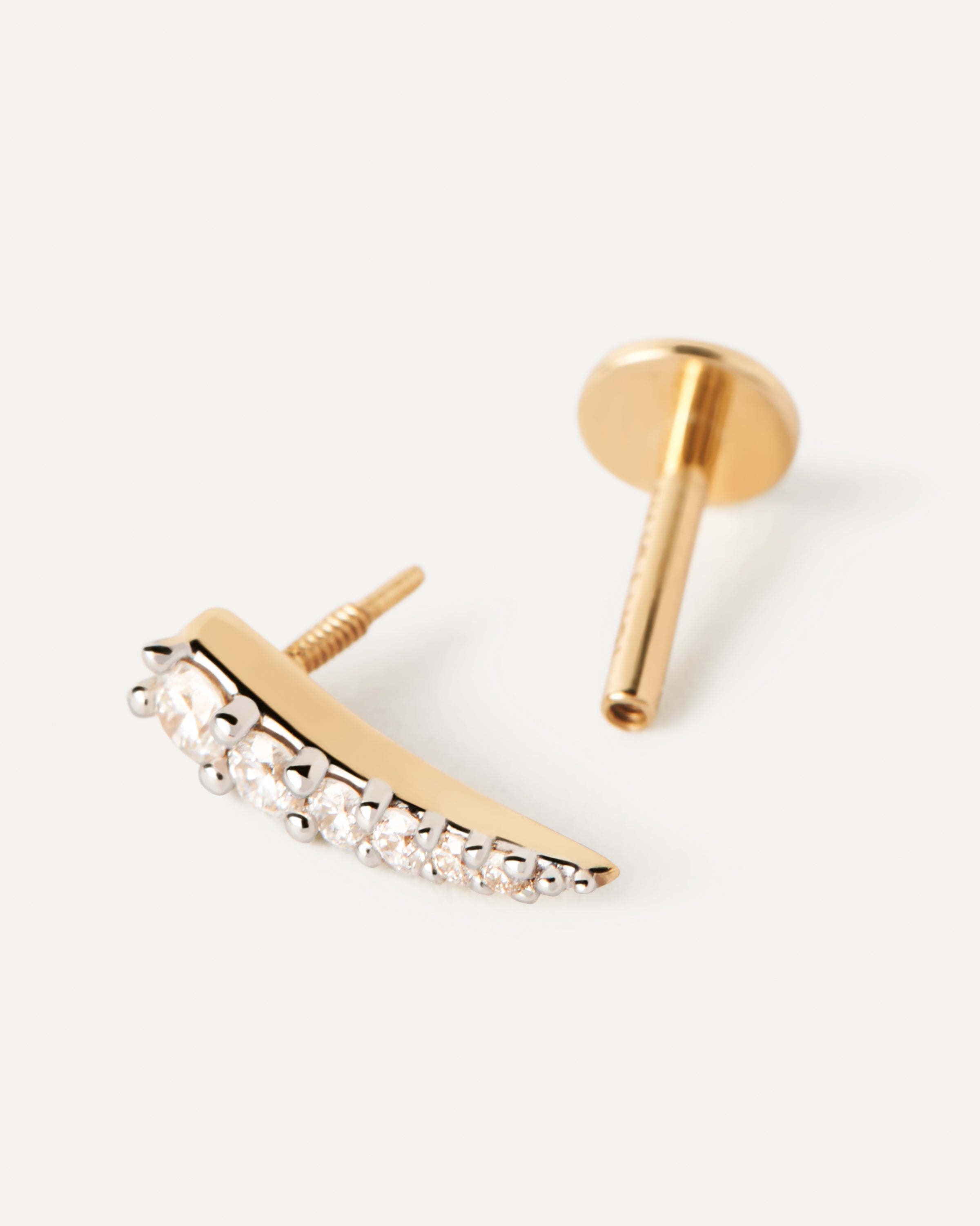 Diamond and Gold Glee Single Earring - Elegant Dangle Earrings for Women | Perfect for Parties, Weddings & Special Occasions