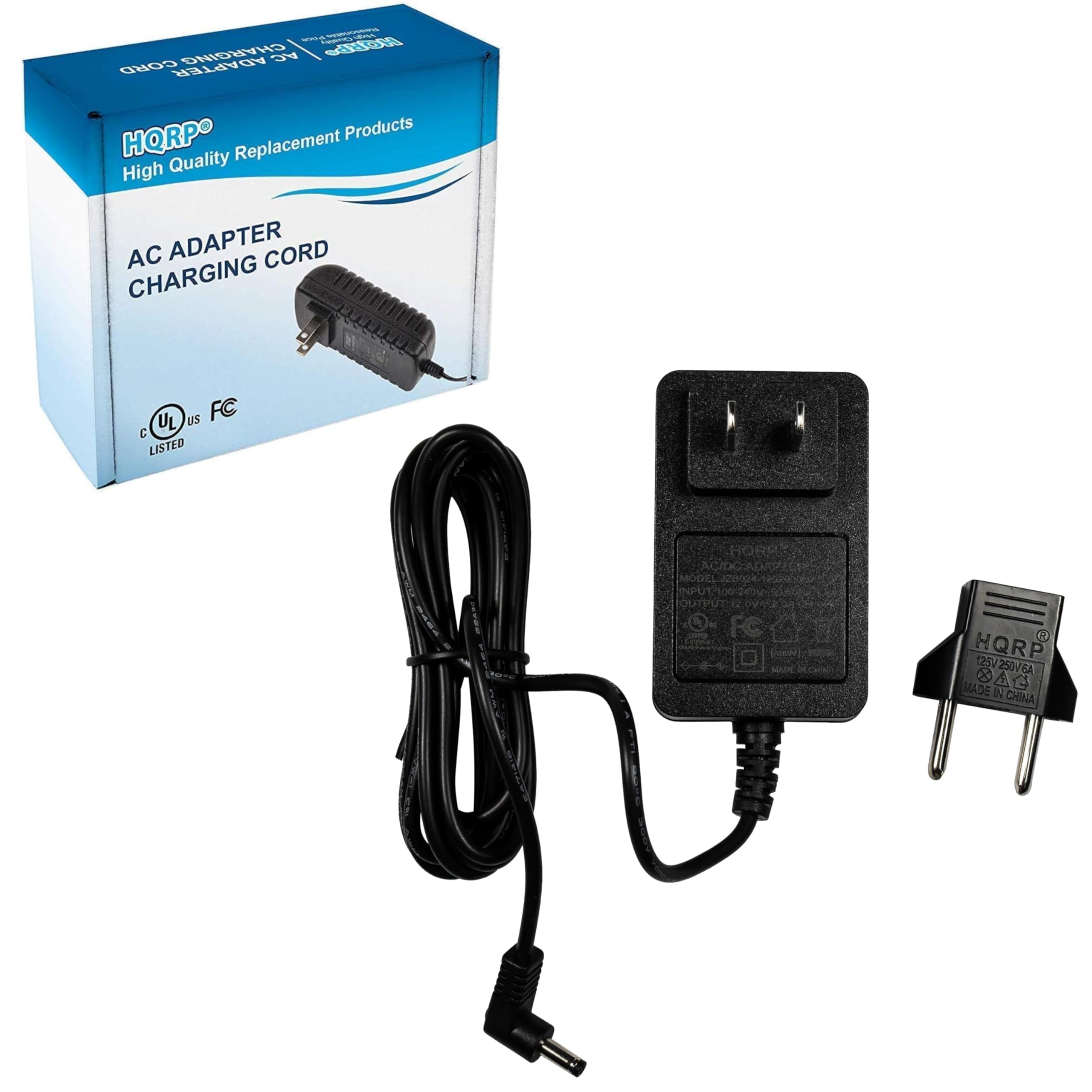 HQRP AC Adapter & Euro Plug for JBL Flip 6132A JBLFLIP Portable Bluetooth Speaker - Power Supply Charger Cord | Perfect for Home, Office & Outdoor Music Listening