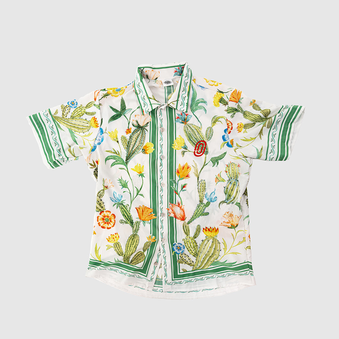 Stylish Cactus Flower Resort Shirt for Men & Women - Comfortable Vacation Wear for Beach, Pool, and Summer Outings