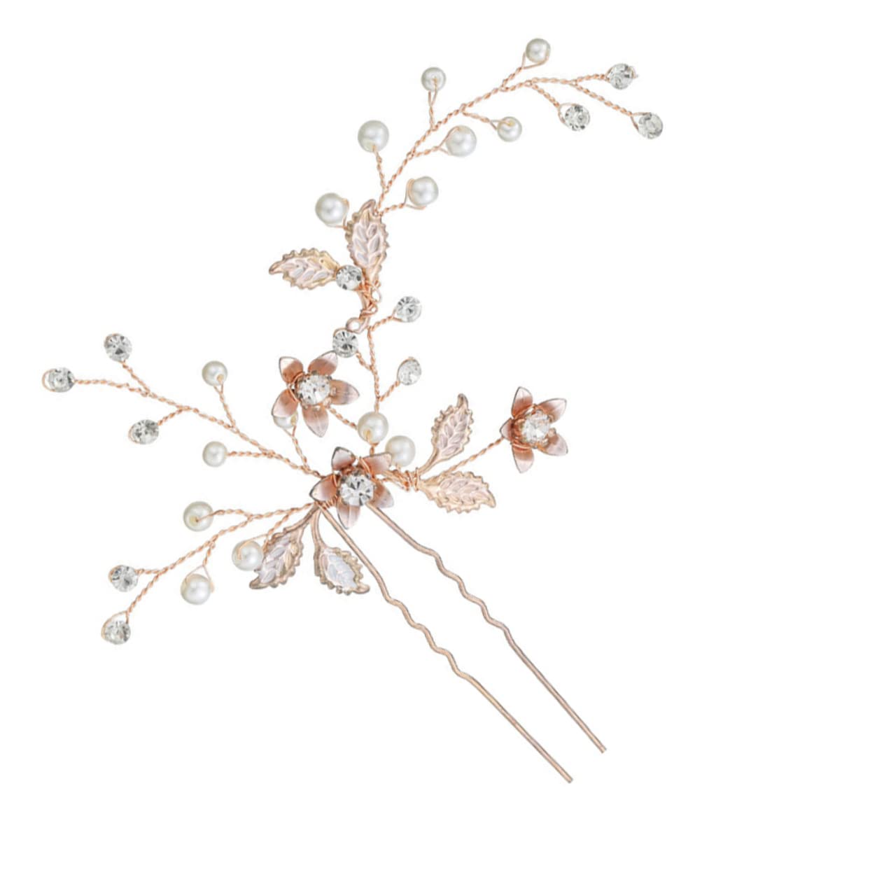 Beaupretty Pearl Tiara Rhinestone Hair Clip - Elegant Bridal Headpiece for Women, Wedding Hair Accessories, Decorative Hair Barrette, Flower Hair Pin for Special Occasions & Parties
