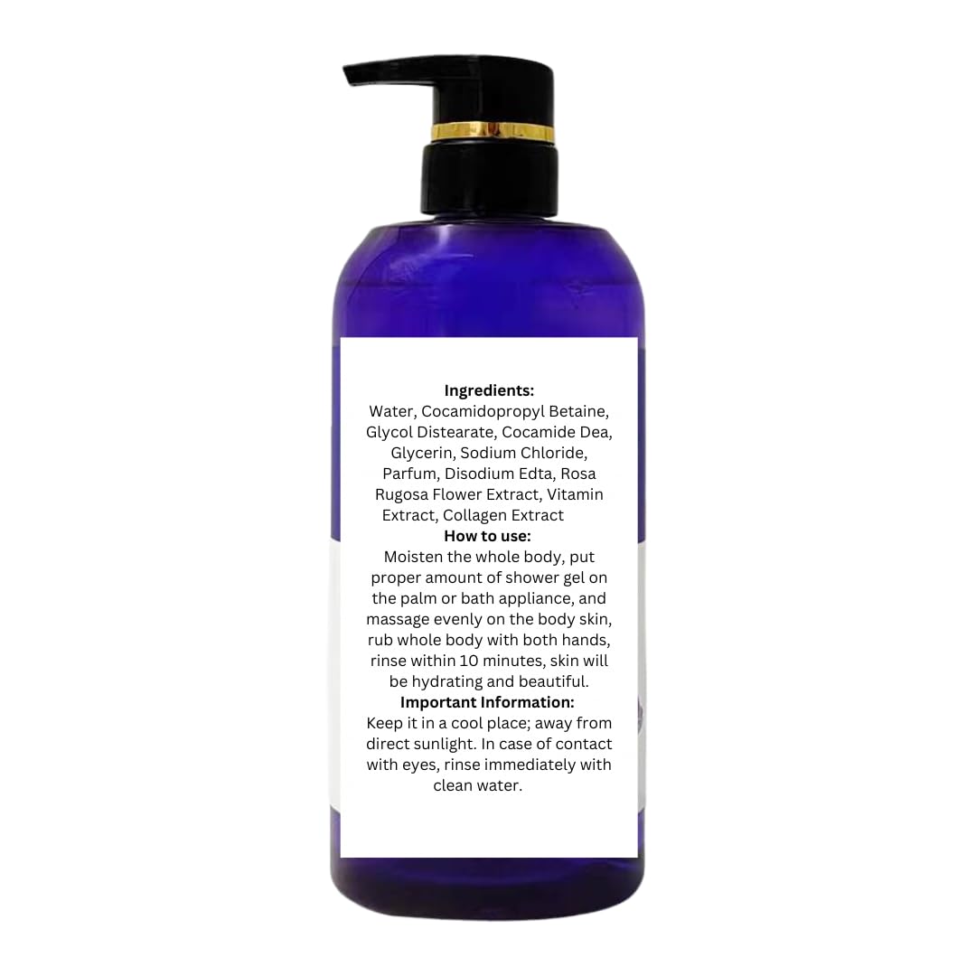 **Collagen-Infused Lavender Shower Gel with Natural Plant Extracts – Hydrating, Firming & Refreshing Body Wash – Paraben & Dye-Free – Pack of 3 – Perfect for Dry Skin & Relaxing Bath Time**