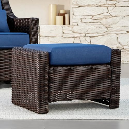 Blue Cushions With Chestnut Wicker