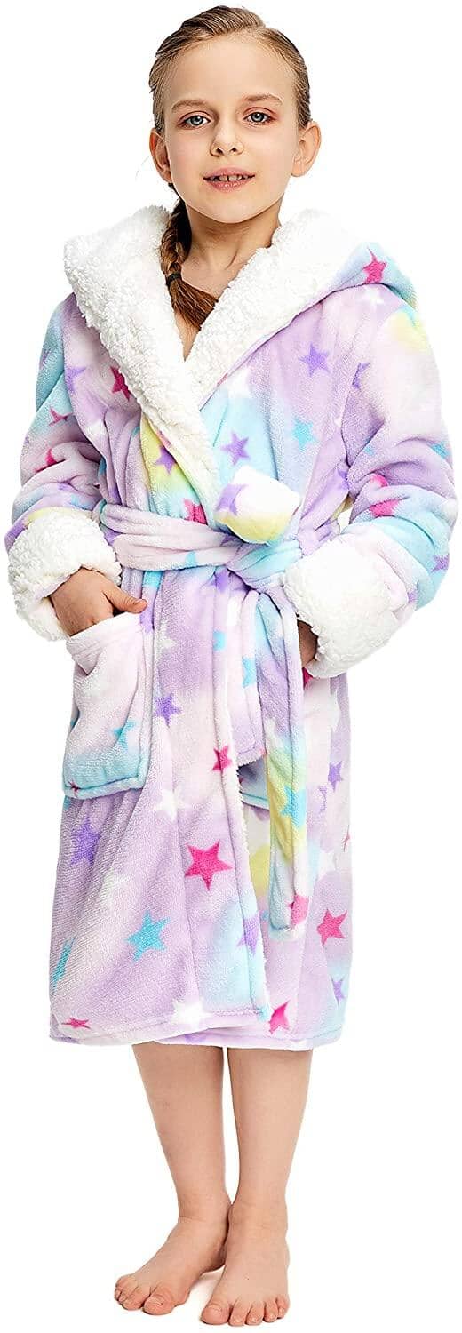 Soft & Cozy Princess Unicorn Bathrobe for Kids - Fast Priority Shipping - Perfect for Birthday Gifts, Spa Days & Bedtime Comfort