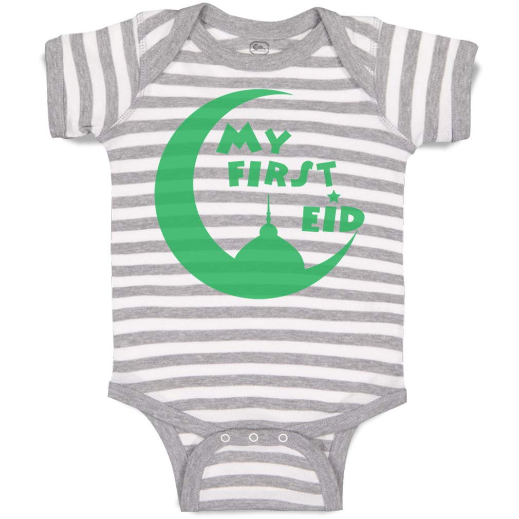 Custom Baby Bodysuit - My First Eid Arabic Funny Cotton Onesie for Boys & Girls - Perfect for Eid Celebrations, Family Photos & Holiday Outfits