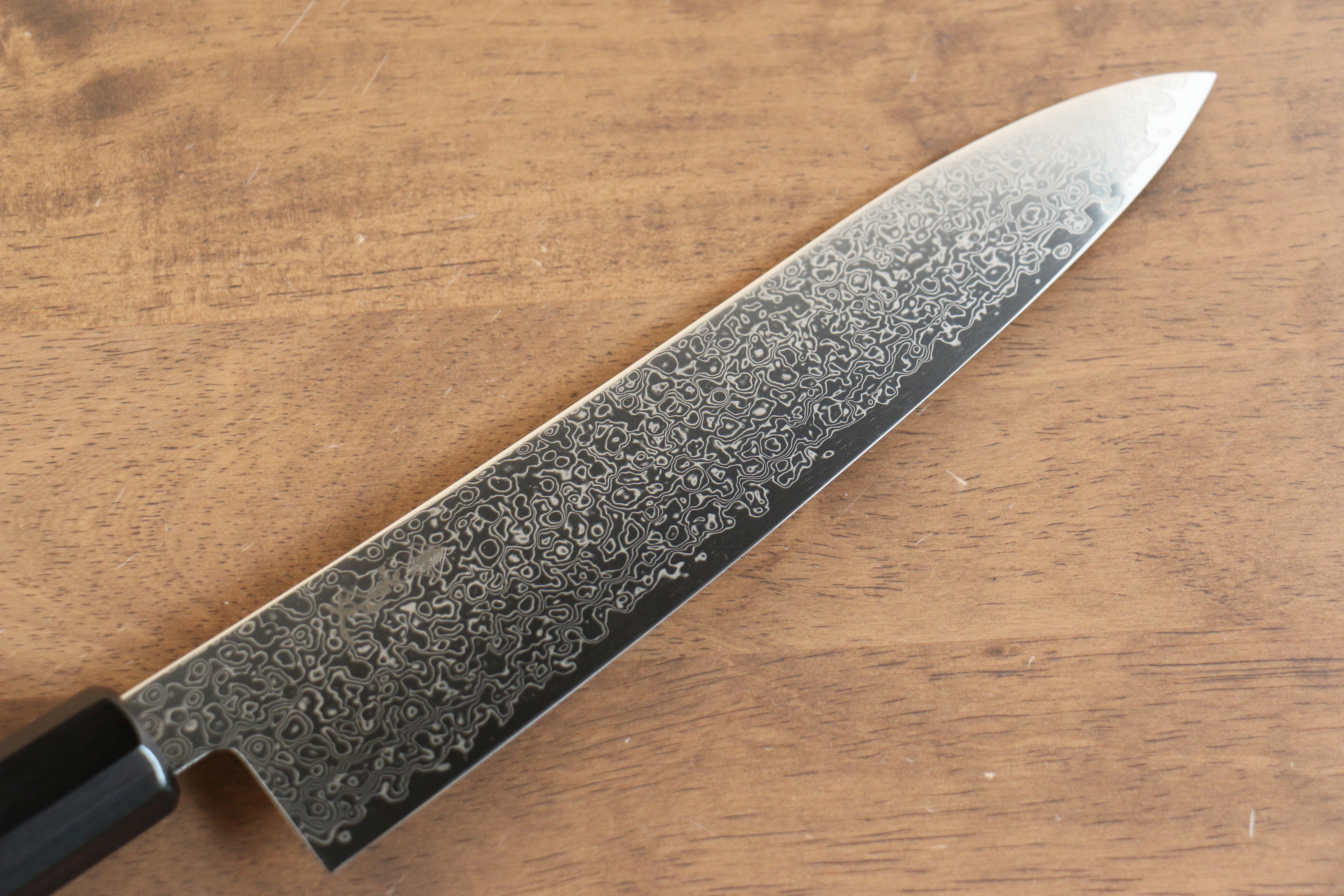 Premium Kanjyo VG10 Damascus Gyuto Chef Knife 210mm - Japanese High Carbon Stainless Steel Blade with Gray Pakkawood Handle - Perfect for Sushi, Meat Slicing & Professional Kitchen Use