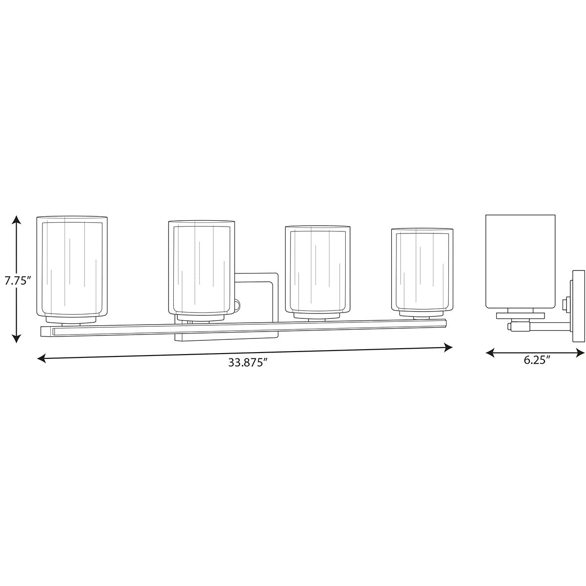 Progress Lighting Mast Collection 4-Light Clear Glass Coastal Bath Vanity Light Fixture in Brushed Nickel - Perfect for Bathroom, Powder Room, and Coastal Home Decor