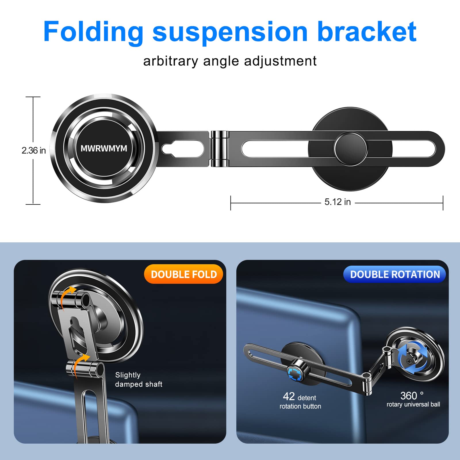 MWRWMYMCIX Magnetic Phone Holder for Tesla - Ultra Strong MagSafe Car Mount Compatible with iPhone 15/14/13 & Samsung Galaxy - Foldable Tesla Model 3/Y Accessories - Perfect for Hands-Free Navigation & Safe Driving