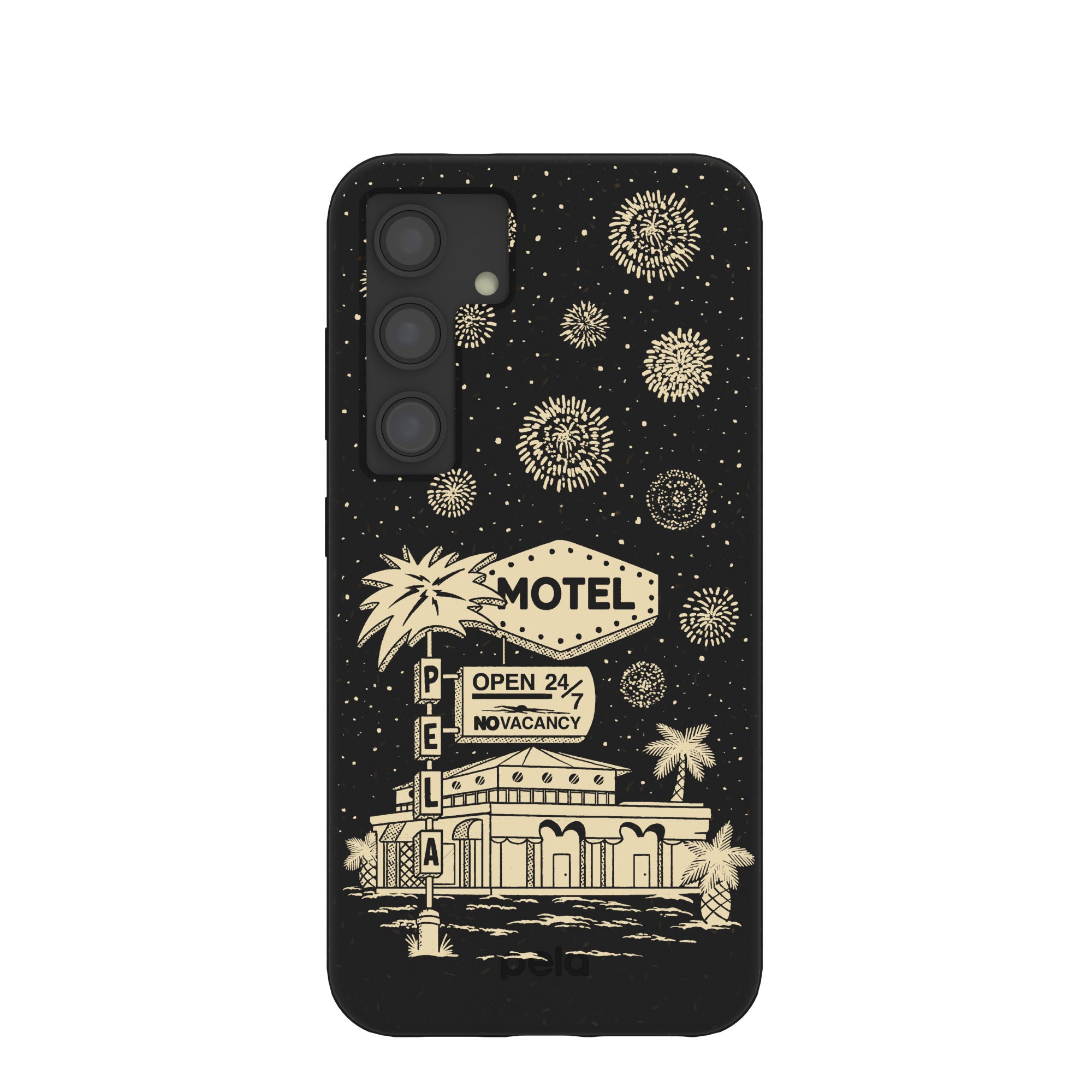 Premium Black Motel Pela Case for Samsung Galaxy S24 - Slim Protective Phone Cover with Shock Absorption | Perfect for Daily Use, Travel & Outdoor Activities