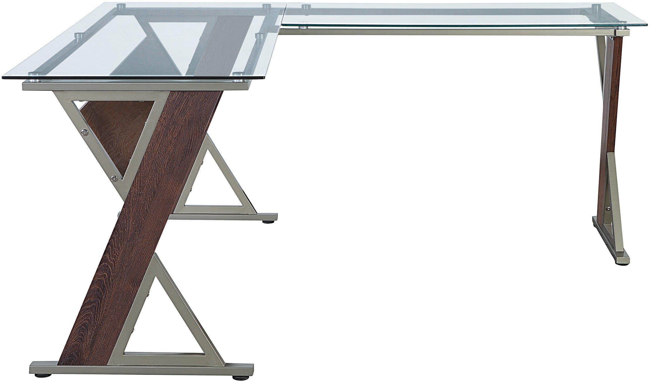 Office Star Zenos L-Shaped Desk [ZN6666] - Modern Home Office Workstation for Small Spaces, Gaming & Study Desk with Sturdy Design