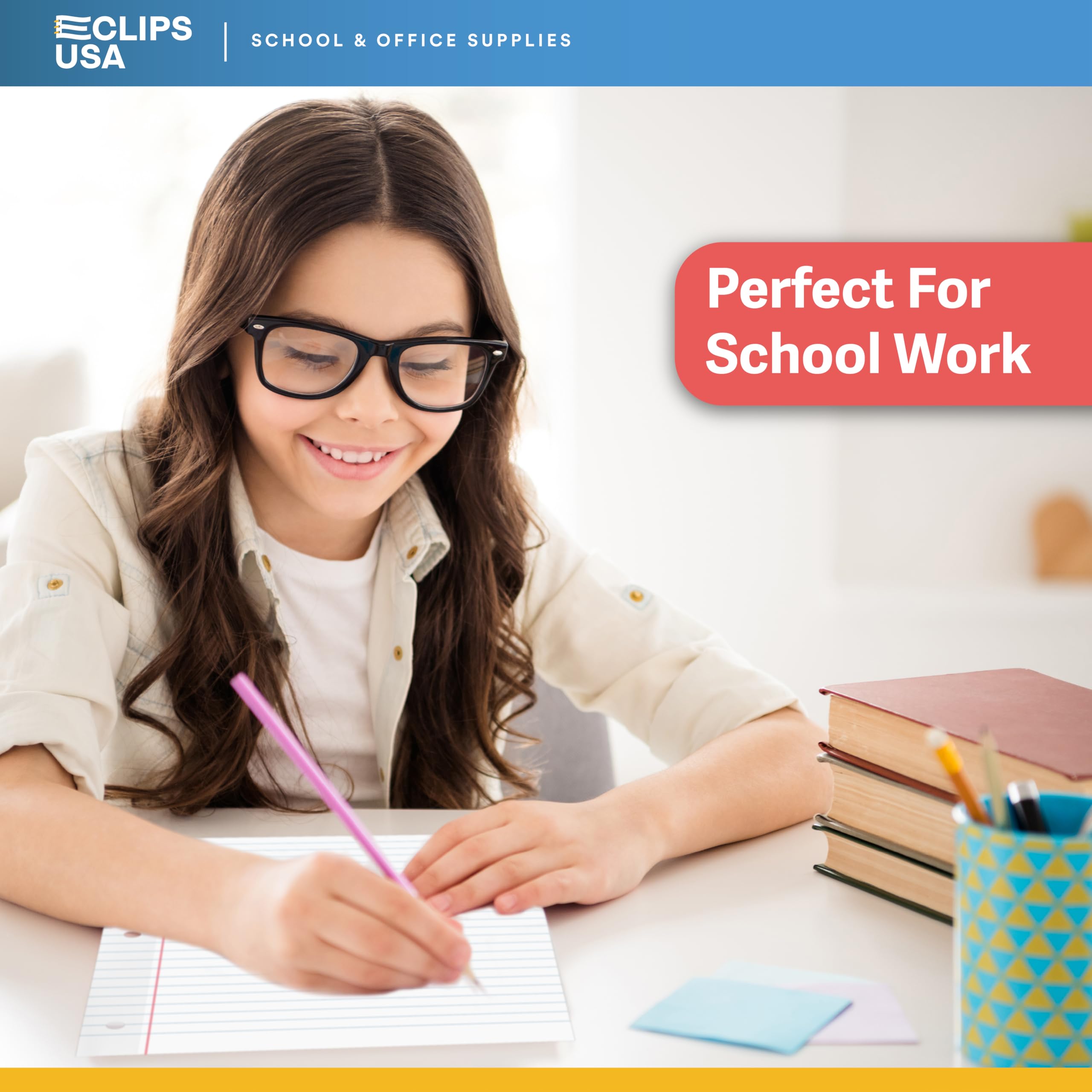 College Ruled Notebook Paper - 3 Pack (100 Sheets Each) | 10.5