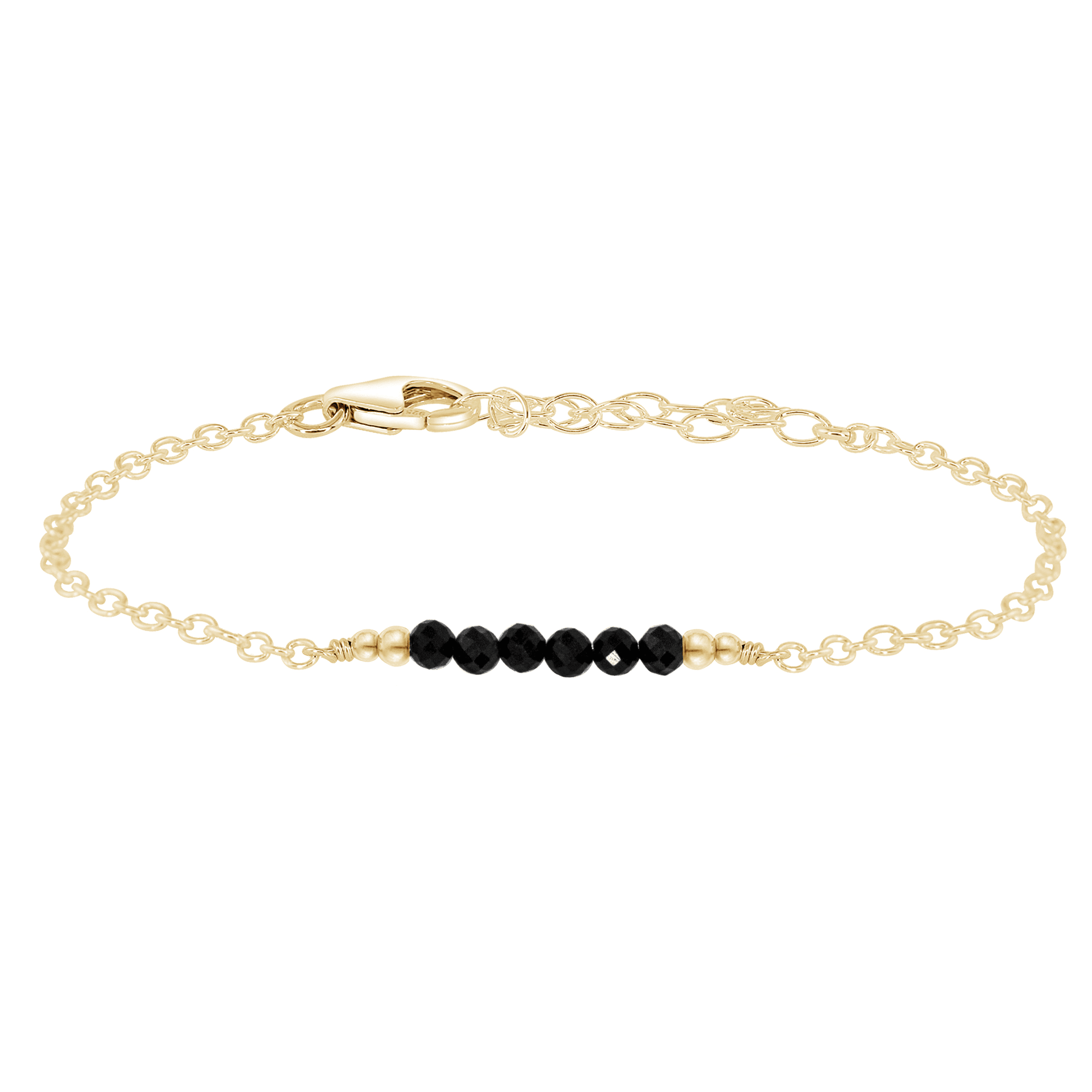 Sparkling Black Tourmaline Gemstone Faceted Bead Bar Bracelet for Women - Healing Crystal Jewelry for Protection, Energy & Style - Perfect for Meditation, Yoga & Everyday Wear