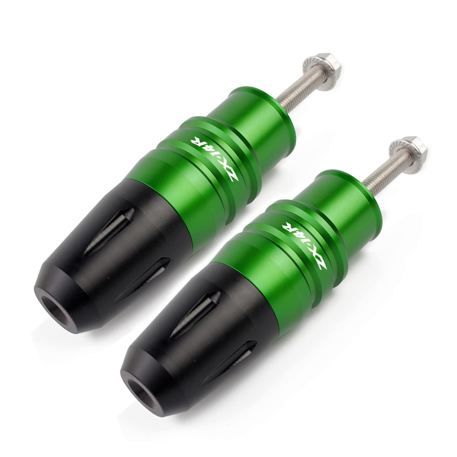 KAWASAKI ZX14R ZZR1400 Ninja Motorcycle Frame Sliders - CNC Crash Protector Pads, Exhaust Sliders & Fairing Side Protectors (Green) - Essential Protection for Track Days & Street Riding
