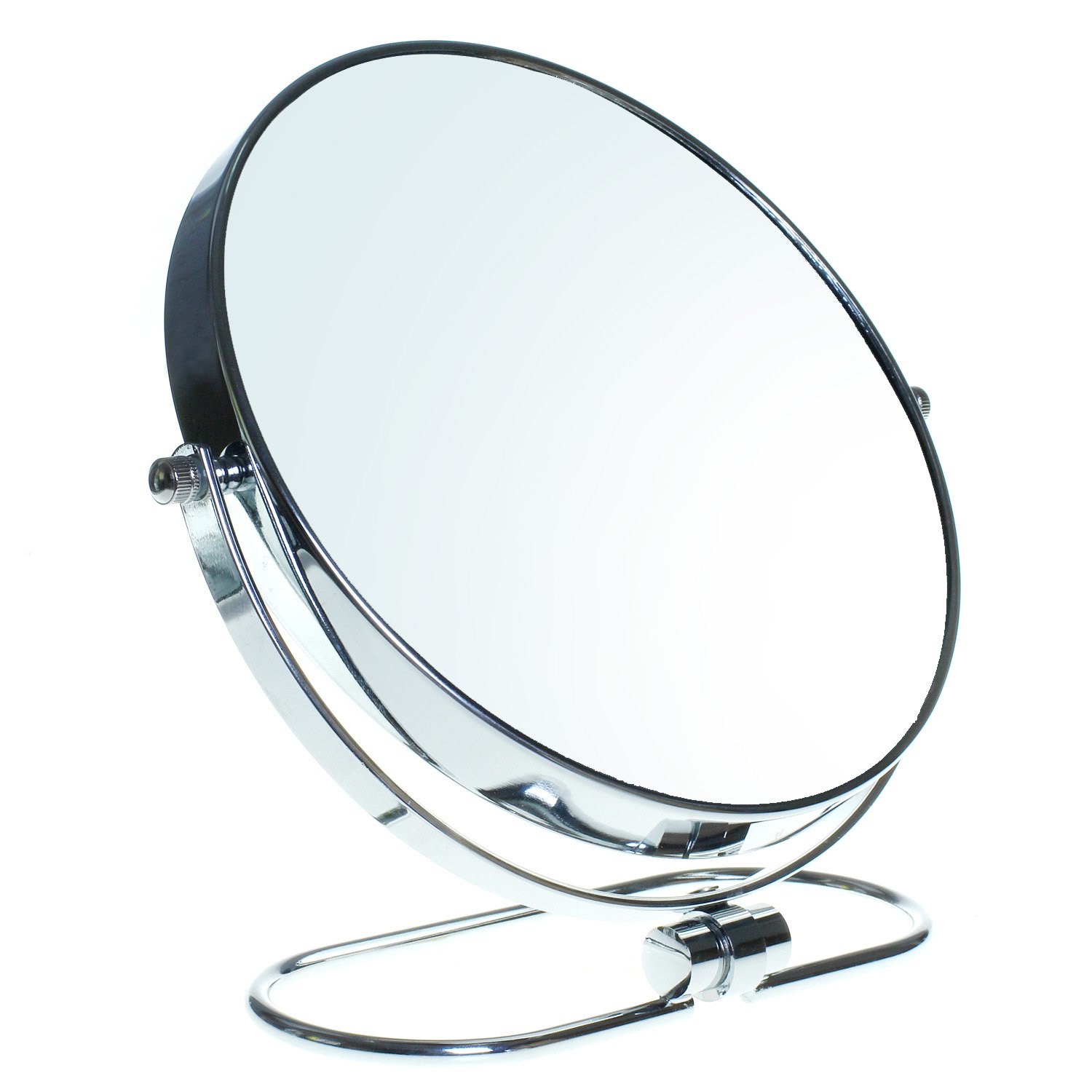10x Magnification Folding Double Sided Makeup Mirror - 8 Inch 360° Rotating Cosmetic Mirror with Normal & Magnified Sides - Chrome Dressing Table Mirror (KXD3125) for Professional Makeup Application & Skincare Routine at Home