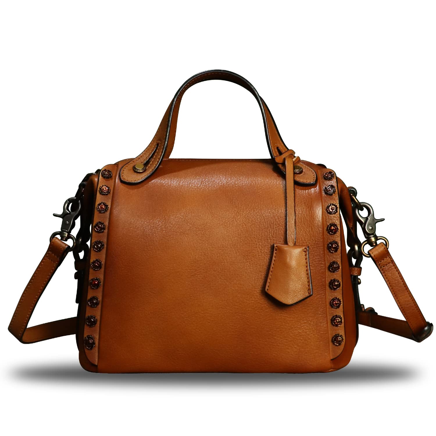 Genuine Leather Satchel Handbag for Women - Vintage Retro Handmade Top Handle Crossbody Shoulder Bag Purse - Perfect for Work, Travel & Everyday Use