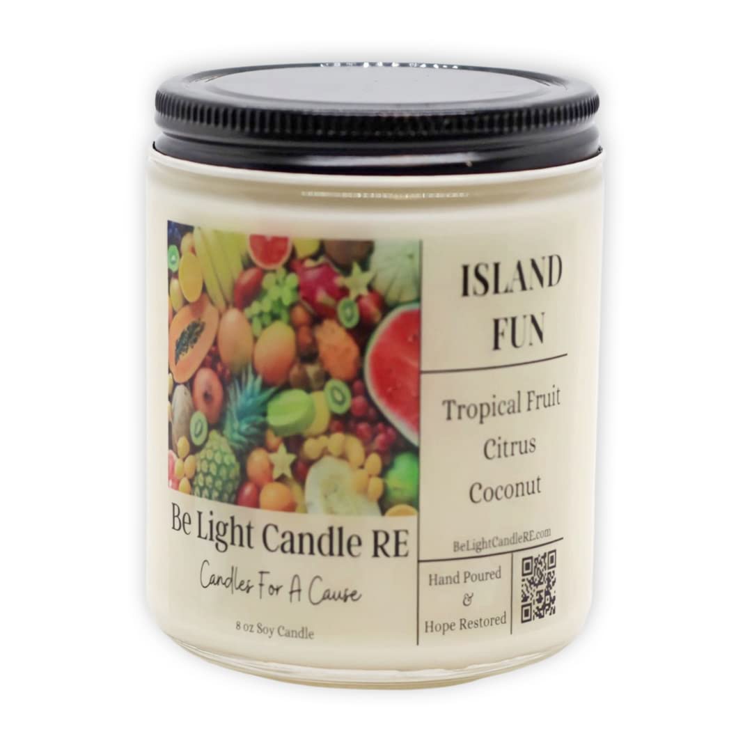 Highly Scented Soy Candles - 55 Hour Burn Time | Island Fun Fragrance | Buy A Candle Support A Cause | Perfect for Relaxation, Meditation & Home Decor