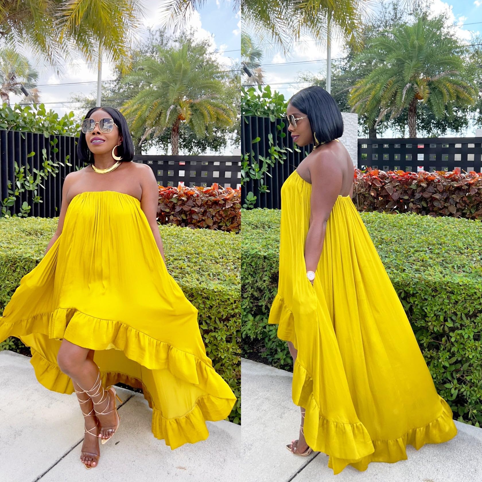 Sexy Summer Maxi Dresses for Women - Plus Size Halter Neck Long Floral Beach Dress with Pockets | Casual Sundress for Vacations, Pool Parties & Date Nights