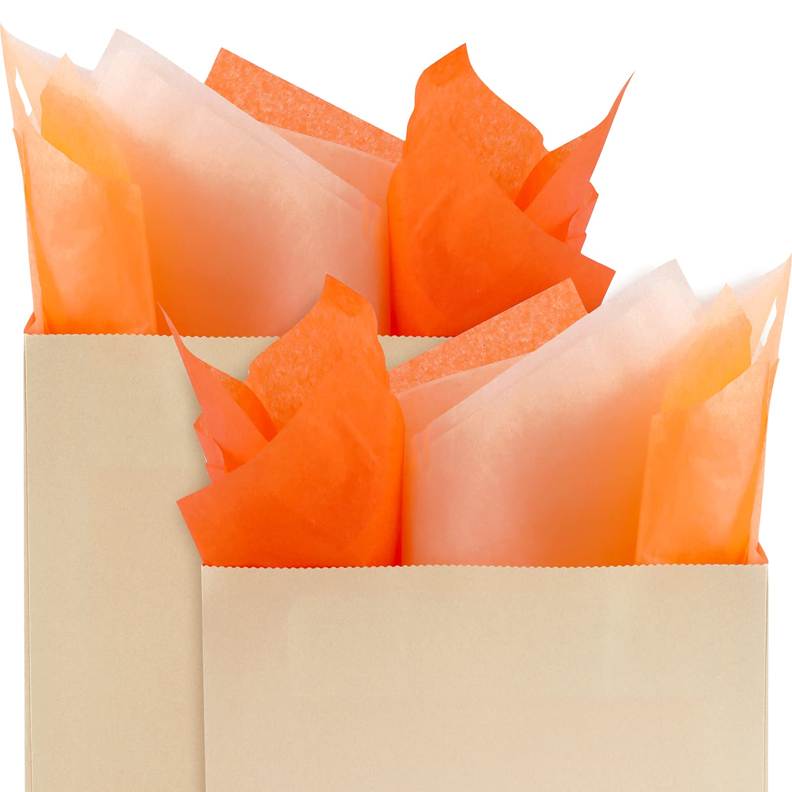 Whaline 120-Sheet Fall Assorted Orange Tissue Paper - 15x20 Inch Decorative Wrapping Paper for Halloween, Thanksgiving, Autumn Crafts | Gift Wrapping, Party Decor, DIY Pompom Projects