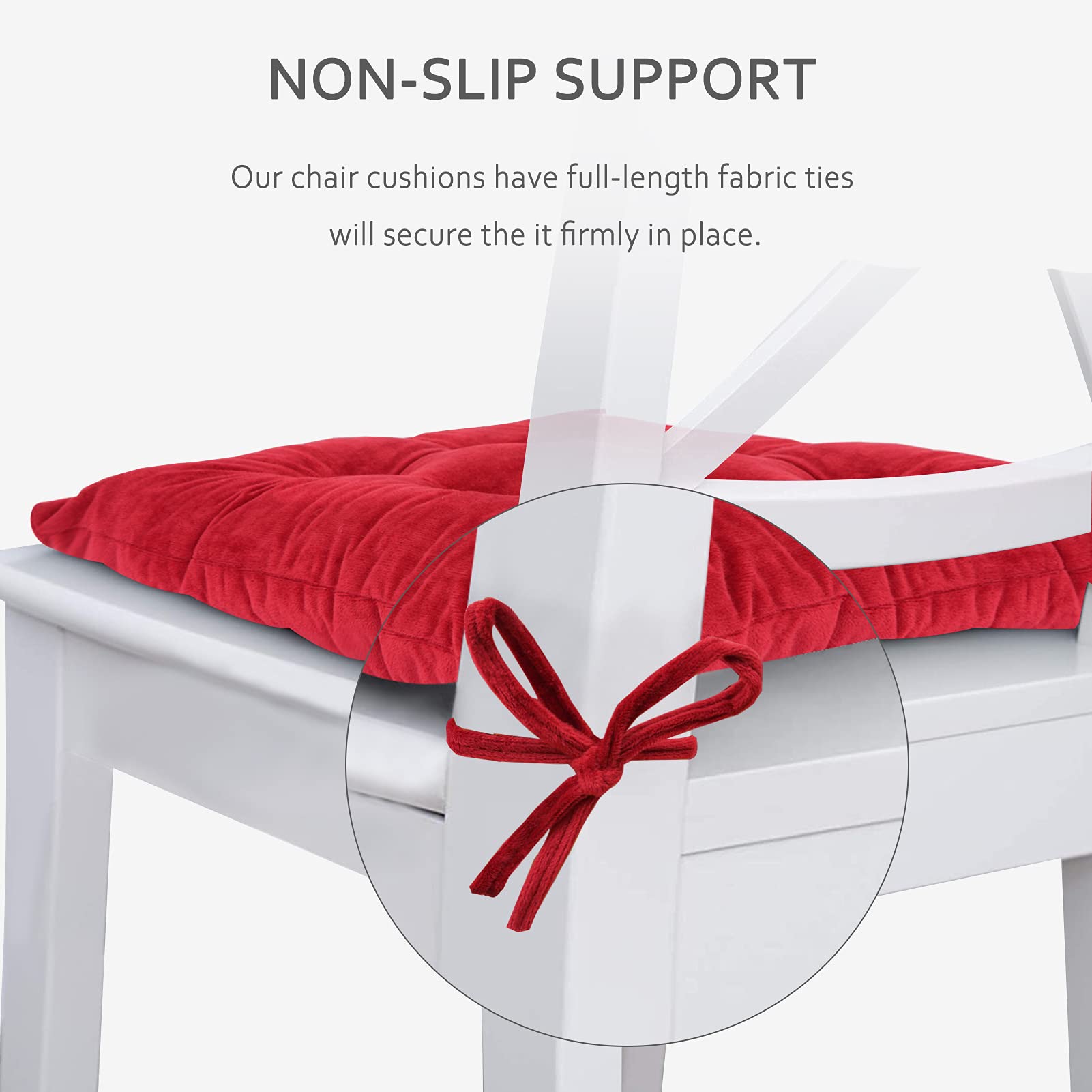 ELFJOY 4 Pack Velvet Dining Chair Cushions - 16