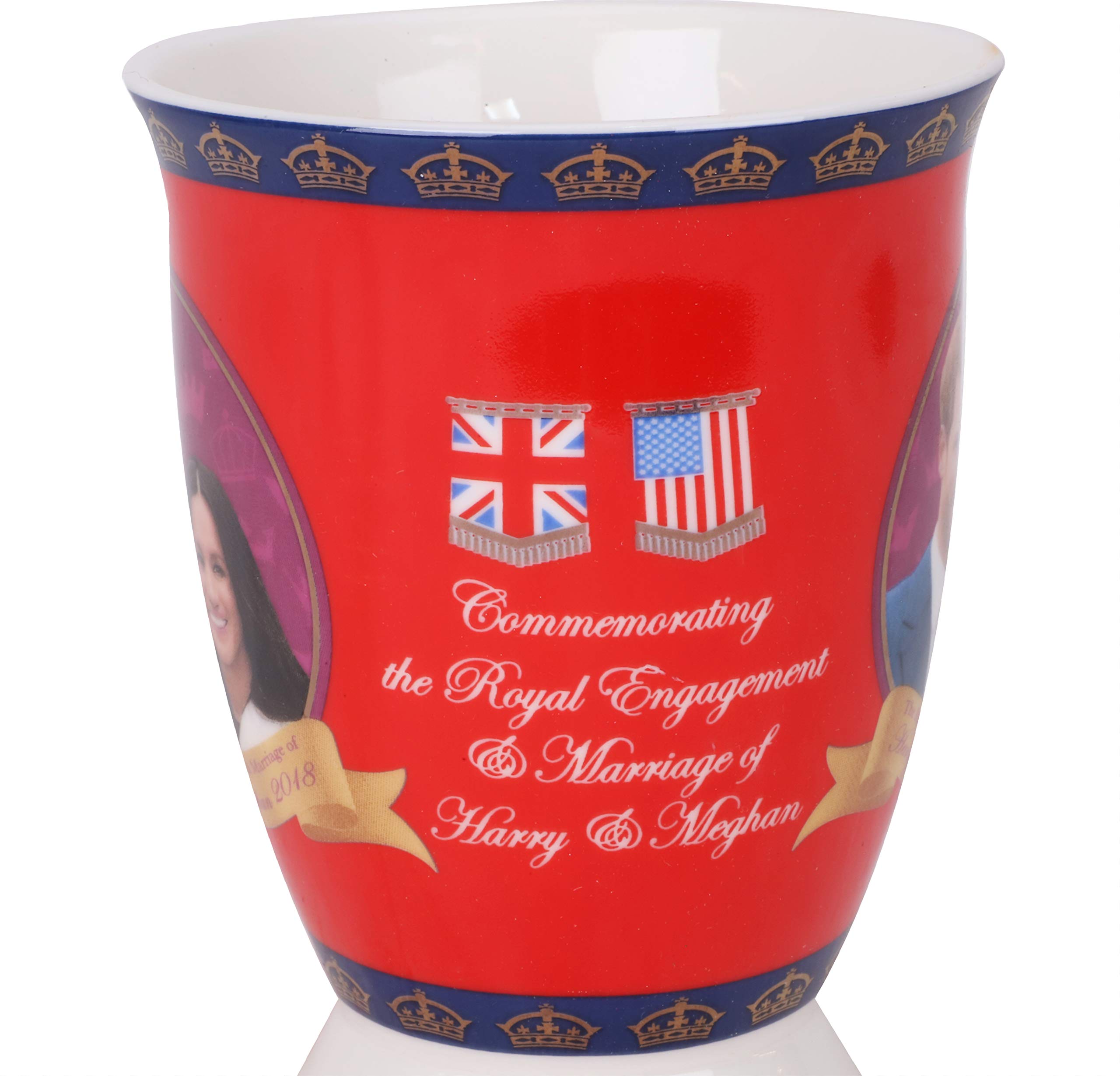 Harry & Meghan Royal Wedding Commemorative Tulip Mug Set of 4 - 2018 Royal Wedding Souvenir Collection - Perfect for Tea Time, Collectors & Royal Memorabilia Enthusiasts