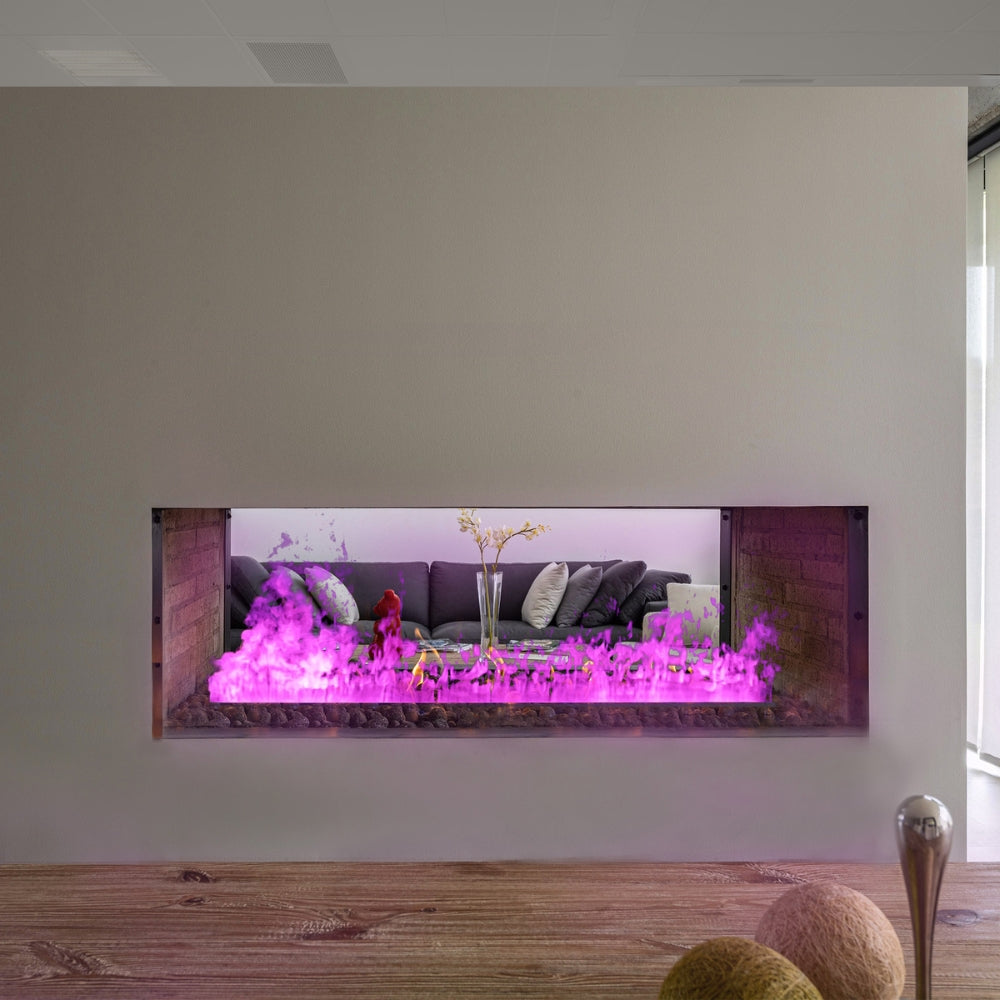 Litedeer Homes Mercury Smart Electric Fireplace - Water Vapor Flame Effect, No Heat, Wall Mounted Fireplace Insert - Perfect for Bedroom, Living Room & Office Decor