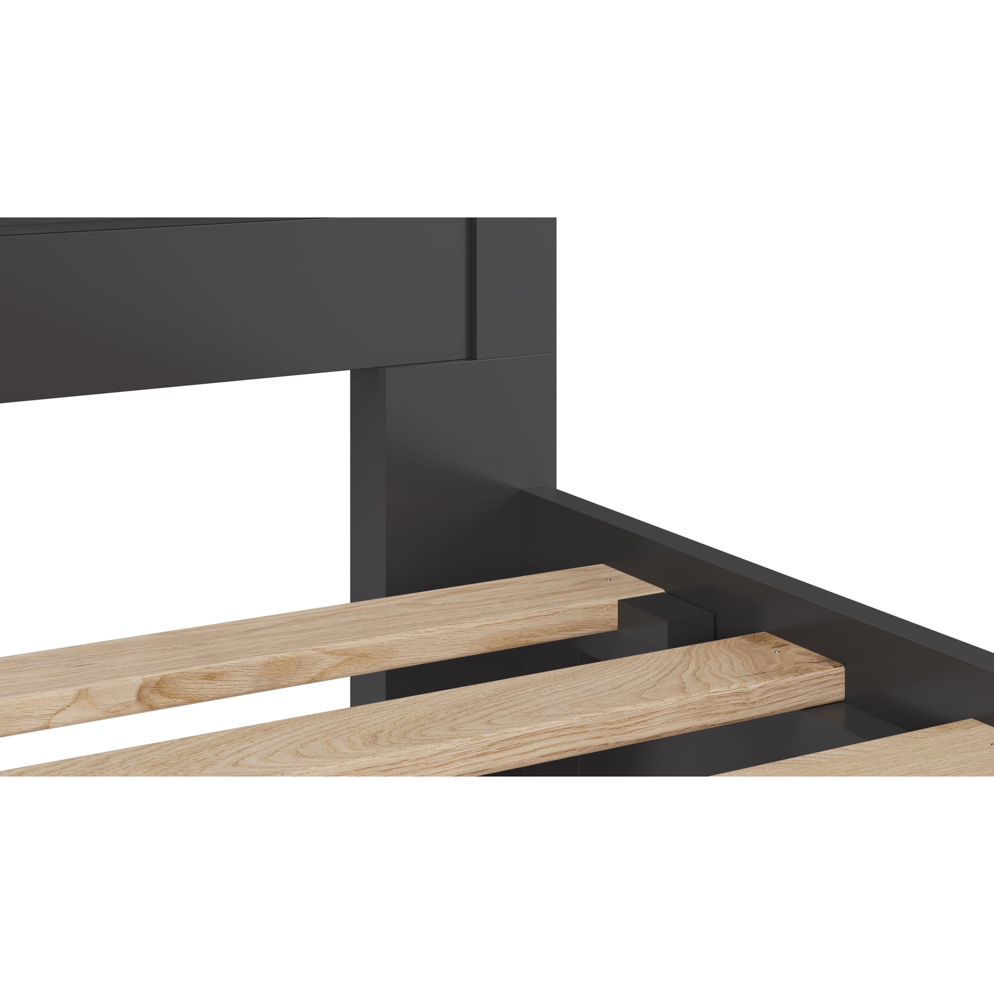Grace 4-Drawer Storage Bed Frame with Platform Base - Raven Black - Space-Saving Bedroom Furniture for Small Apartments & Dorm Rooms