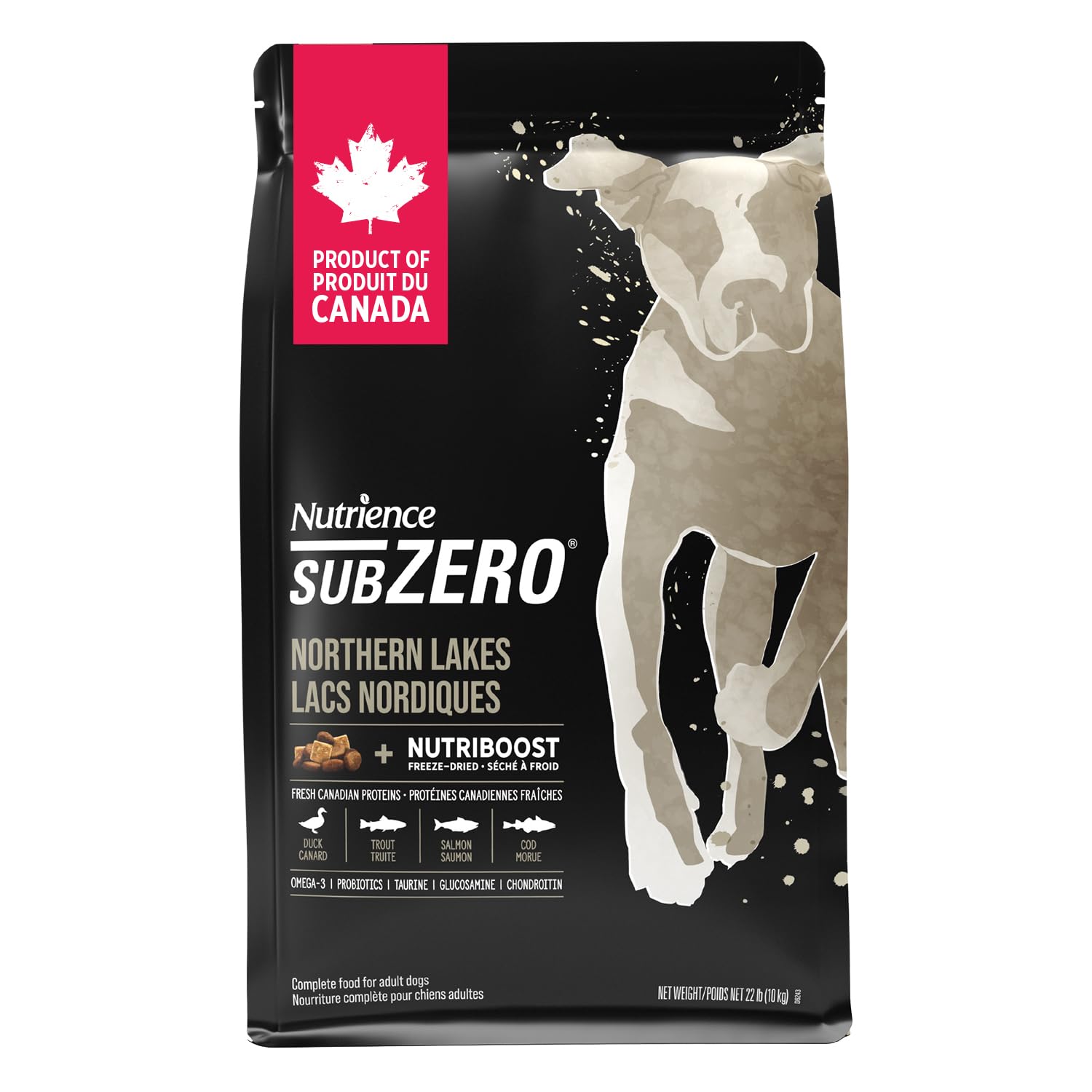 Nutrience Grain-Free Chicken-Free Subzero Canadian Northern Lakes Dry Dog Food - 10kg (22 lbs) for Adult Dogs - High Protein, Omega Fatty Acids - Ideal for Cold Weather & Active Lifestyles