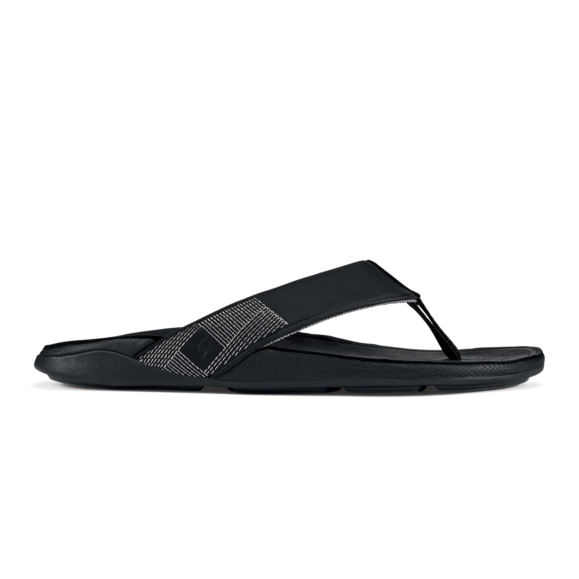 Premium Tuahine Men's Leather Beach Sandals - Comfortable Black Leather Flip Flops for Summer, Vacation & Outdoor Activities