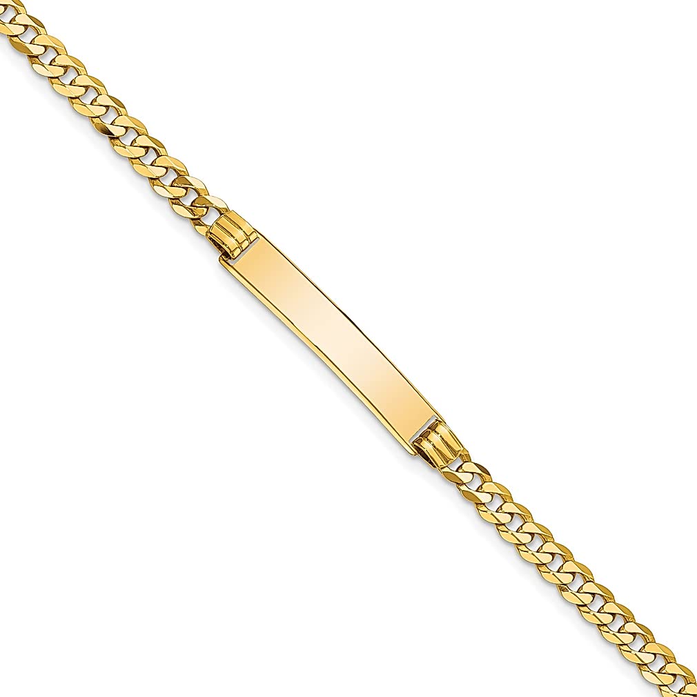 10k Yellow Gold Curb Link ID Bracelet for Women - Dainty & Elegant Fine Jewelry Gift for Her - Perfect for Anniversaries, Birthdays & Special Occasions