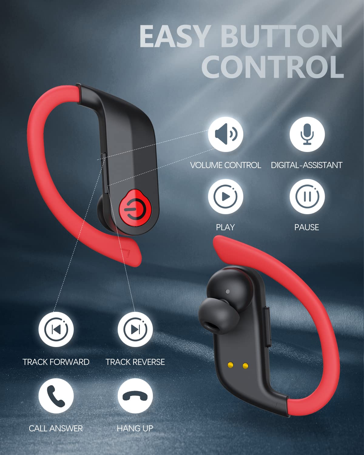 Wireless Bluetooth 5.3 Earbuds with Noise Cancelling Mic - 120H Playtime & Charging Case, Stereo Sound Headphones for Running, Cycling, Gaming, Workouts & Travel