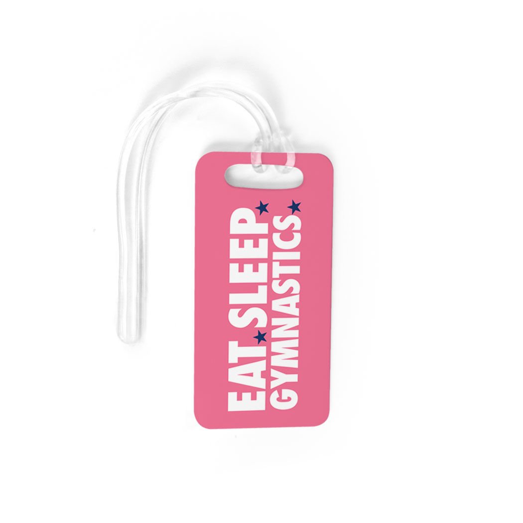 Custom Gymnastics Luggage Tag - Personalized Name & Info on Back - Small Pink Bag Tag for Gymnasts - Perfect for Gym Bags, Backpacks & Travel Luggage