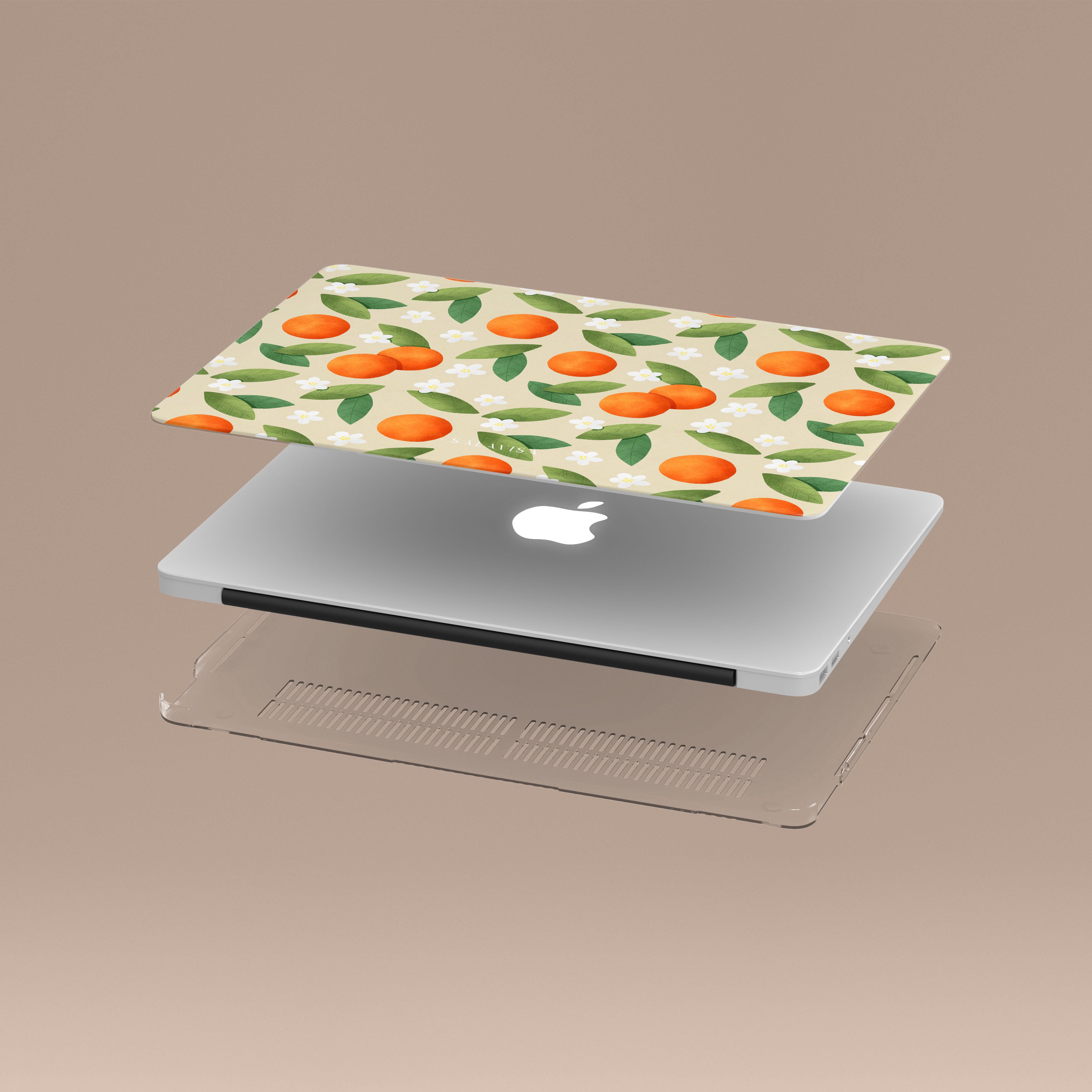 Stylish Tangerine Summer Mix MacBook Case - Durable Protective Cover for MacBook Air/Pro - Perfect for Work, Travel & Everyday Use