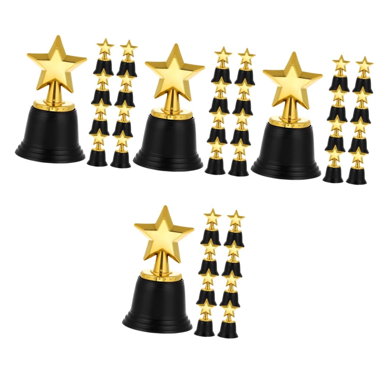 Yardwe 36 Pcs Plastic Star Trophy Sports Toys - Kids Classroom Awards, Party Prizes & Sports Decorations - Perfect for School Rewards, Birthday Party Favors & Sports Day Events