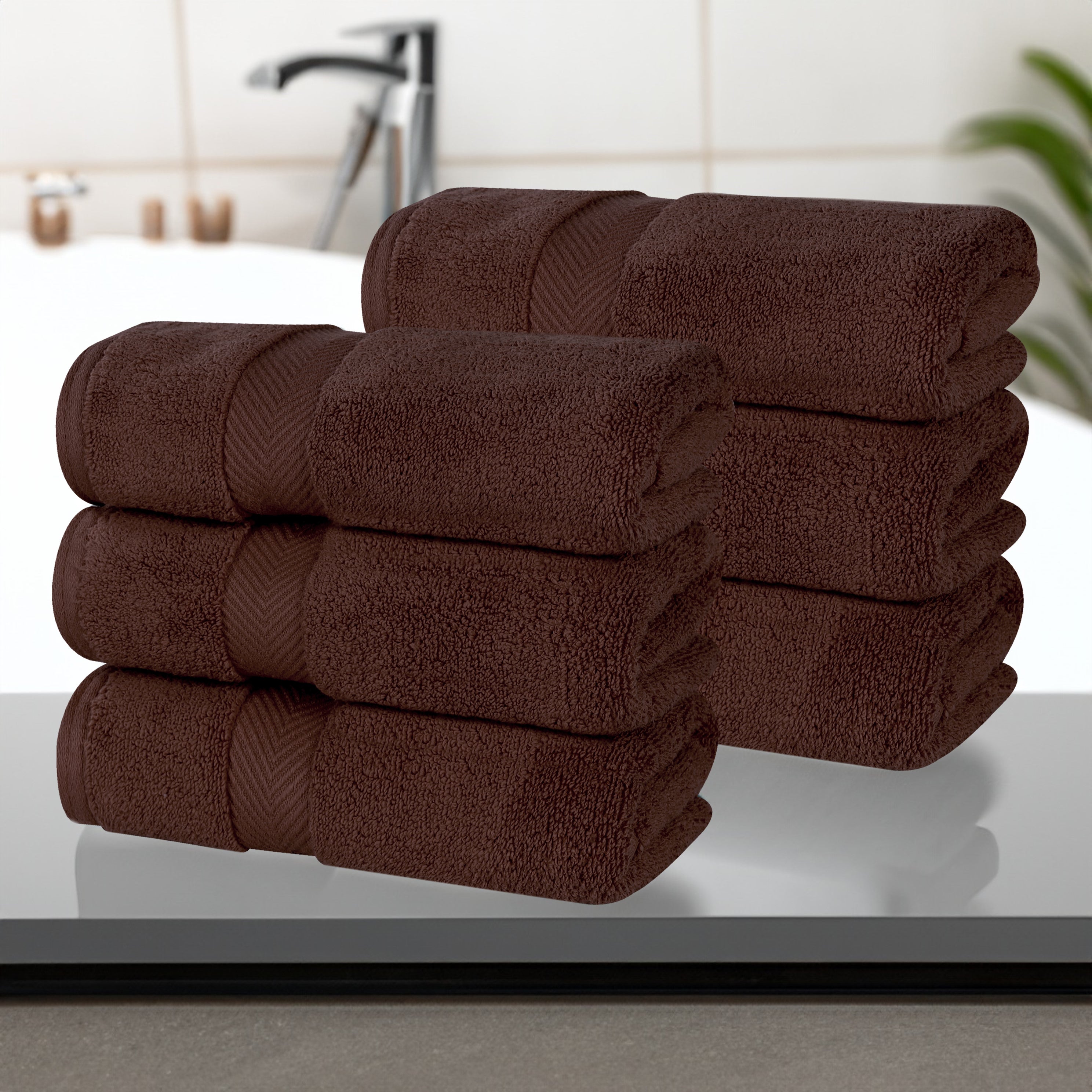 Premium 6-Pack Zero Twist Cotton Hand Towels - Ultra Soft, Highly Absorbent for Kitchen, Bathroom & Gym - Solid Color Home Essentials