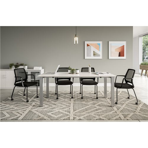 Safco Medina Mesh Back Reception and Guest Chair - Ergonomic Office Chair with Breathable Mesh (Set of 2, Black) - Perfect for Waiting Rooms, Lobbies, and Conference Areas
