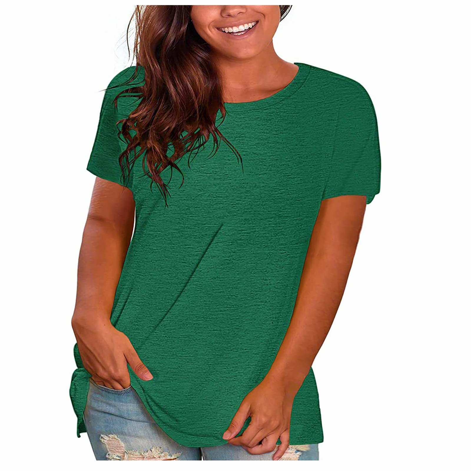 Plus Size Women's Tops - Dressy Casual Summer Oversized T-Shirts | Loose Fit Crewneck Short Sleeve Basic Tee Shirts & Blouses for Everyday Wear, Work & Outings