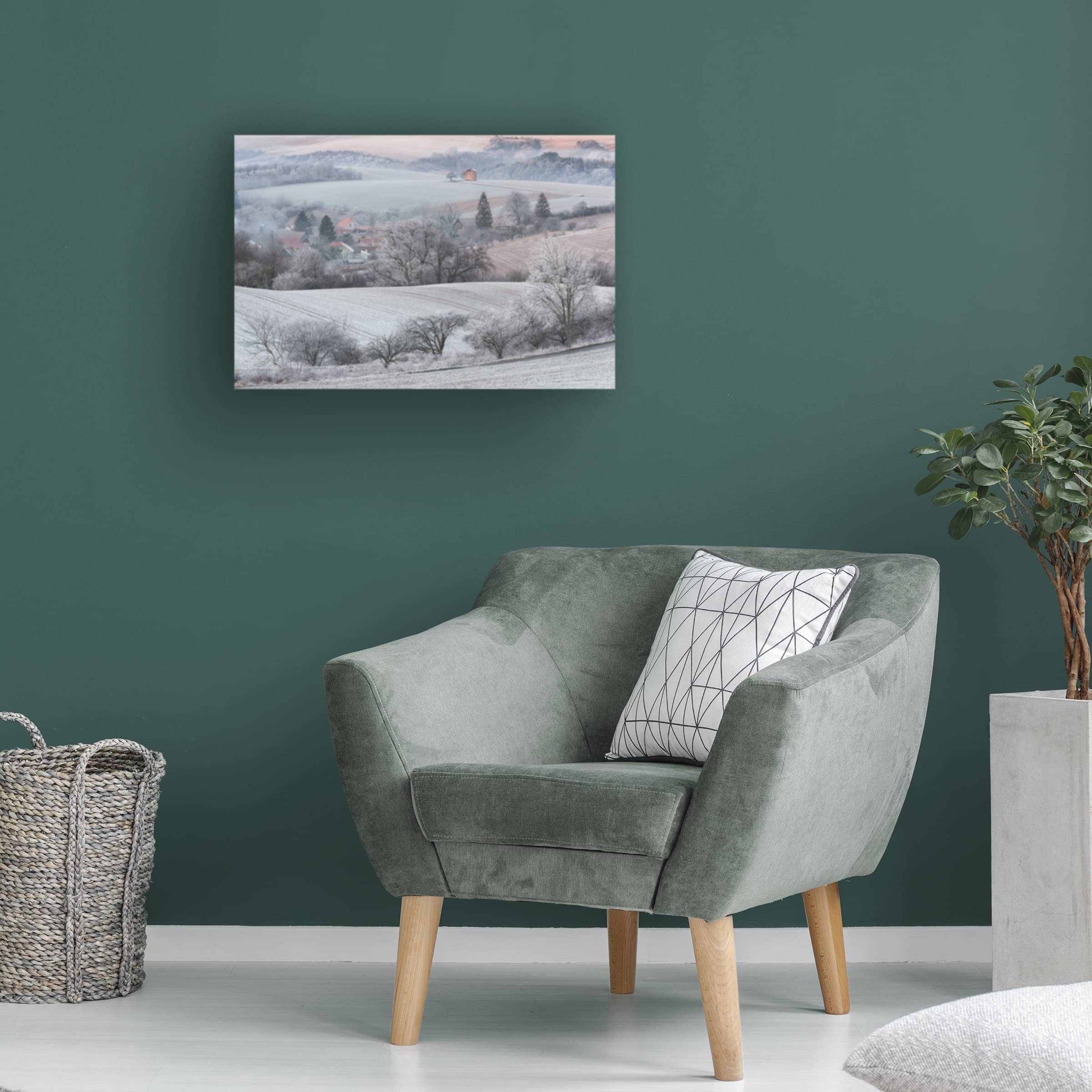 Vlad Sokolovsky 'Winter Dream' Canvas Wall Art Print - Landscape Winter Scene Painting for Living Room, Bedroom & Office Decor