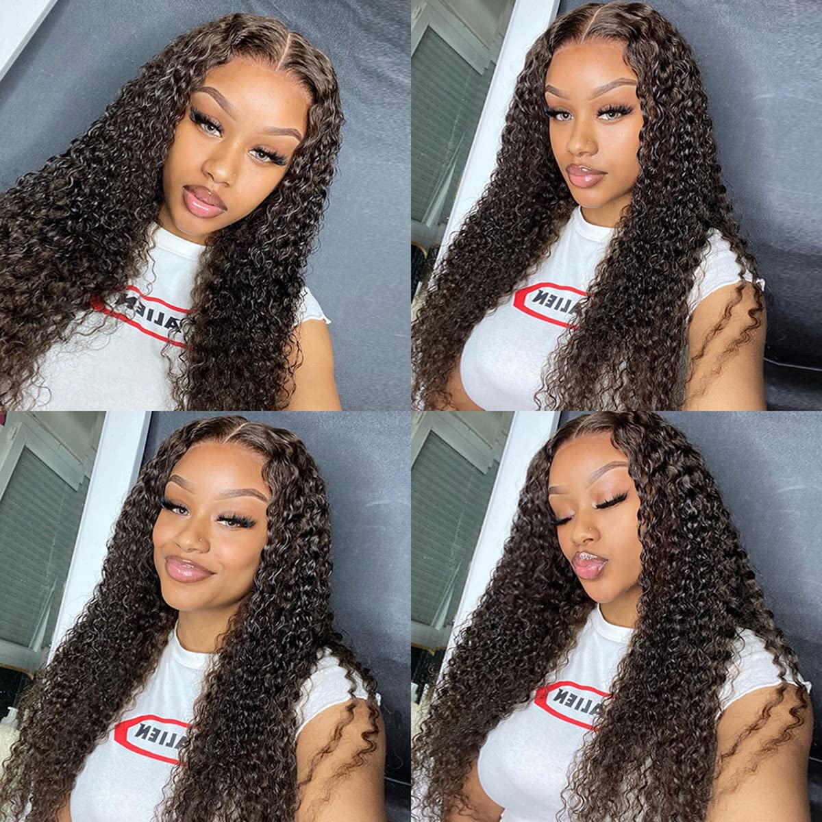 ISEE HAIR HD Lace Front Wigs 18 Inch Human Hair Kinky Curly Wigs - Glueless No Glue 4x6 Lace Pre Cut Wig for Women with Transparent Lace Closure 180% Density | Perfect for Daily Wear, Special Occasions & Protective Styling