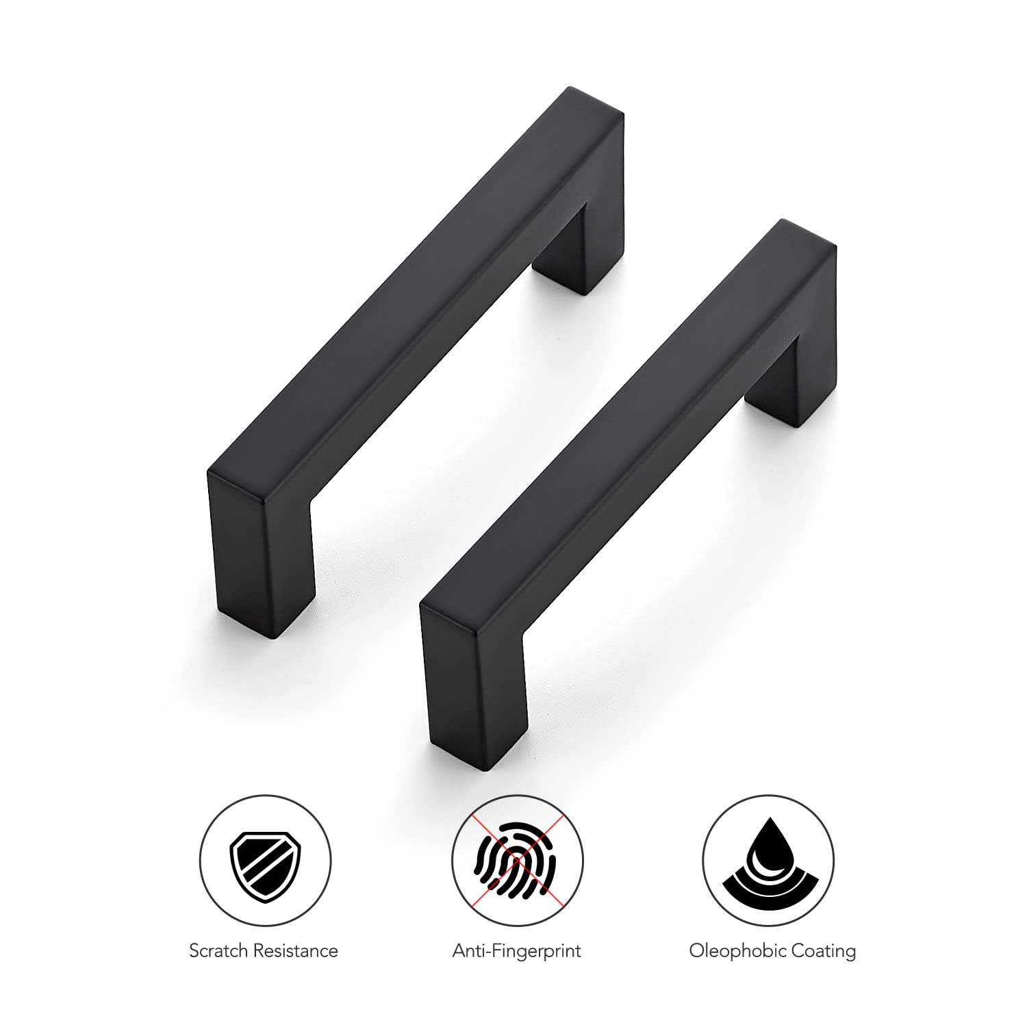 Ravinte 25 Pack 3.5 Inch Square Cabinet Handles - Matte Black Kitchen Cabinet Pulls & Drawer Handles - Durable Cabinet Hardware for Kitchen, Bathroom, Office & Furniture (Modern Home Upgrade)