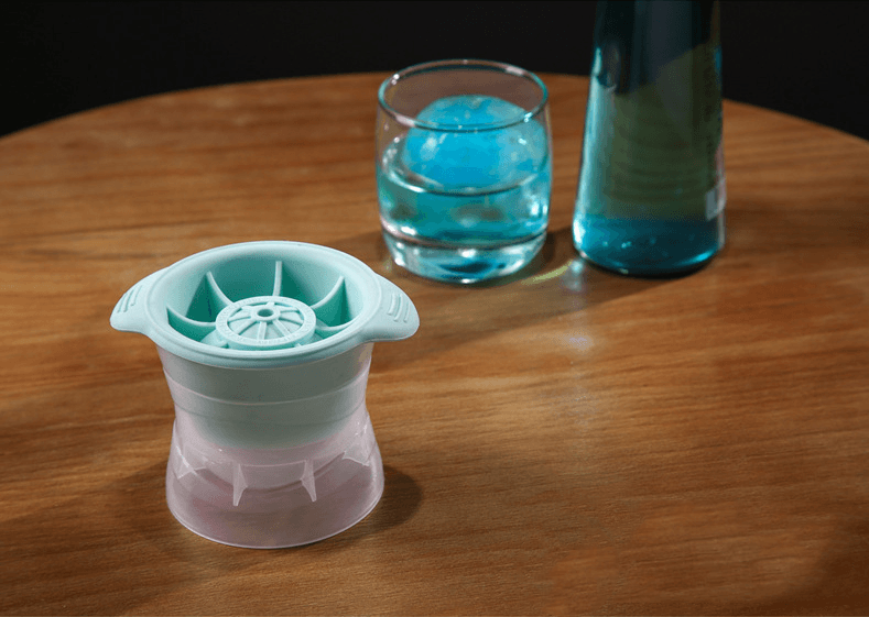 Premium Giant Spherical Ice Ball Maker - 2.5 Inch Large Ice Ball Mold for Whiskey, Cocktails & Bourbon - Perfect for Home Bars, Parties & Gift Giving