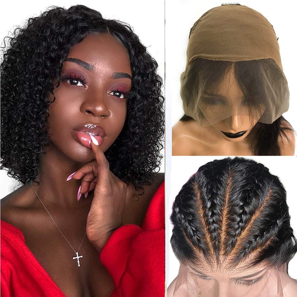 Natural Looking Fake Scalp Afro Kinky Curly Full Lace Wig with Invisible Knots | 150% Density Brazilian Remy Human Hair | Pre-Plucked Hairline with Baby Hair for Black Women | Perfect for Daily Wear, Cosplay & Special Occasions