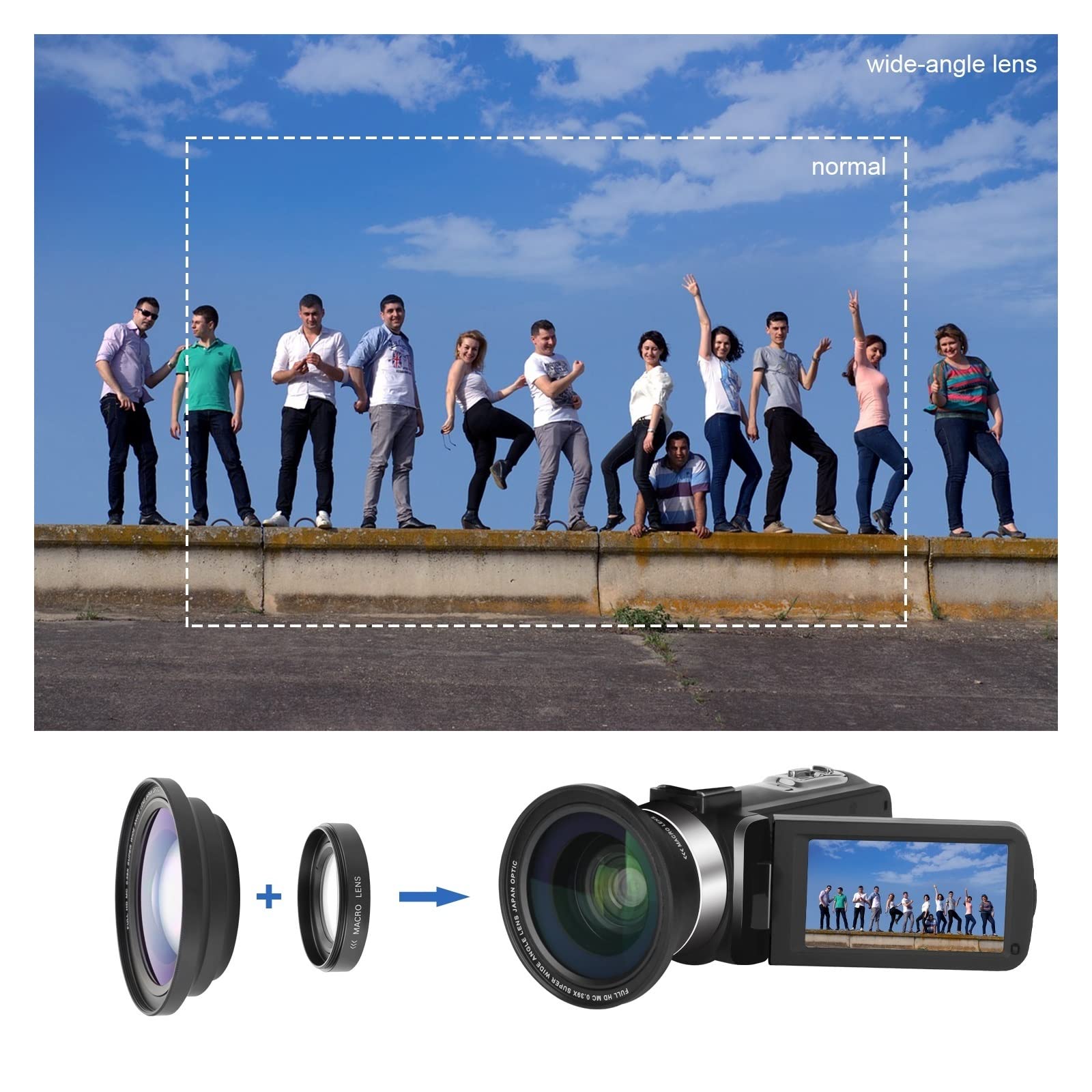 AUBEST 2.7K Digital Camcorder with 16X Zoom & Touch LCD - Perfect for Vlogging & Travel Videos