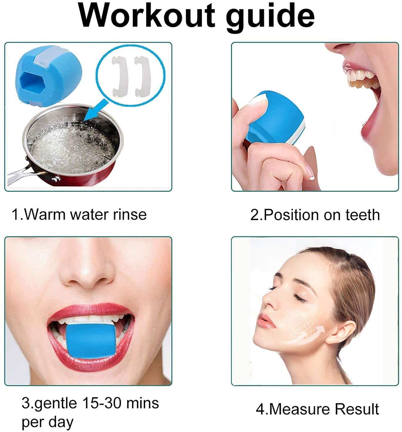 Yagviz Jawline Exerciser with Bite Strips - Face & Neck Trainer for Defined Jawline, Slimmer Face & Youthful Look - Reduce Stress & Cravings - Perfect for Home Workouts, Office Breaks & Travel Fitness