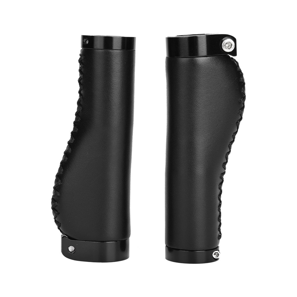 Premium Leather Bike Handle Grips - Comfortable & Durable E-Bike Grips for Road, Mountain & Commuter Bikes - Perfect for Long Rides & Urban Cycling