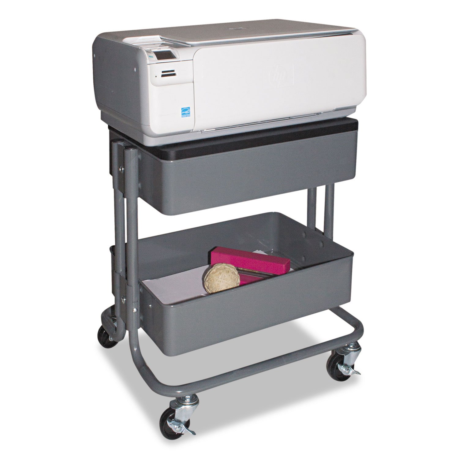 Vertiflex VF51025 4-Tier Stand-Up Workstation - 39 Inch Height Adjustable Office Organizer, Gray - Perfect for Home Office, Classroom & Workspace Organization