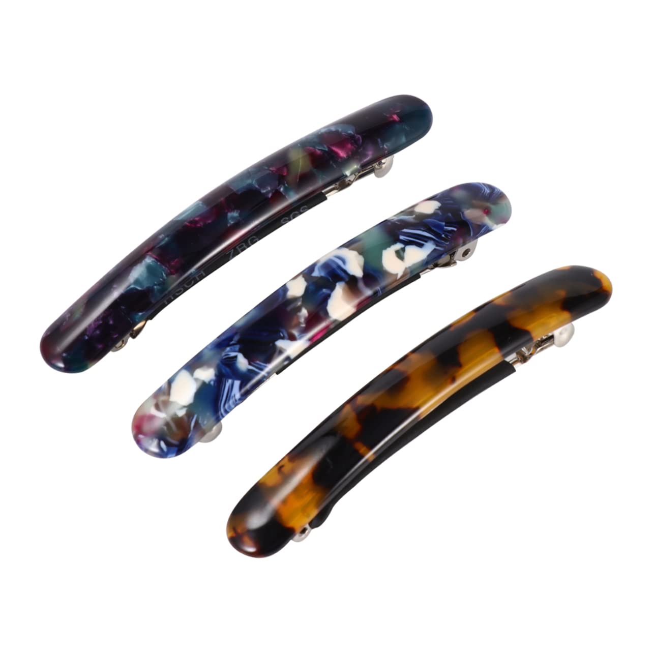 minkissy 3pcs Acetate Hair Clips for Women - Mini Ponytail Holder Barrettes, Plain Hair Clips with Elegant Design for Party, Wedding & Daily Use - Perfect for Updos, Half-Up Styles and Securing Flyaways
