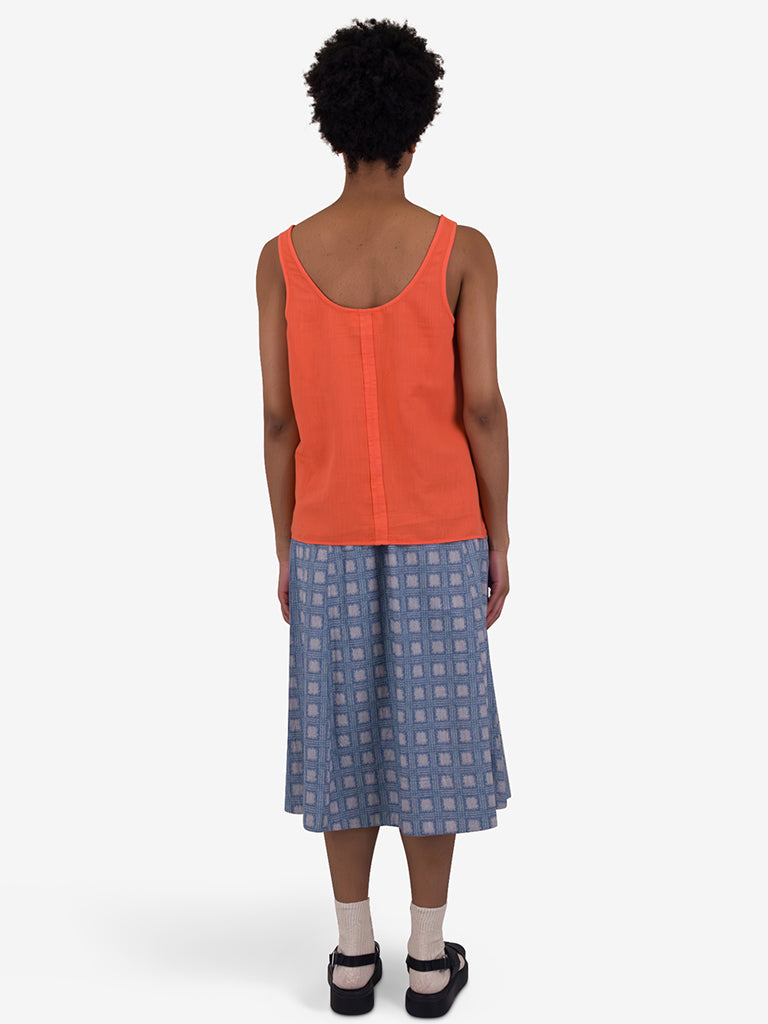 Coral Scoop Back Folk Vest for Women - Boho Chic Lace-Up Summer Vest Top - Perfect for Music Festivals, Beach Outings, and Casual Wear