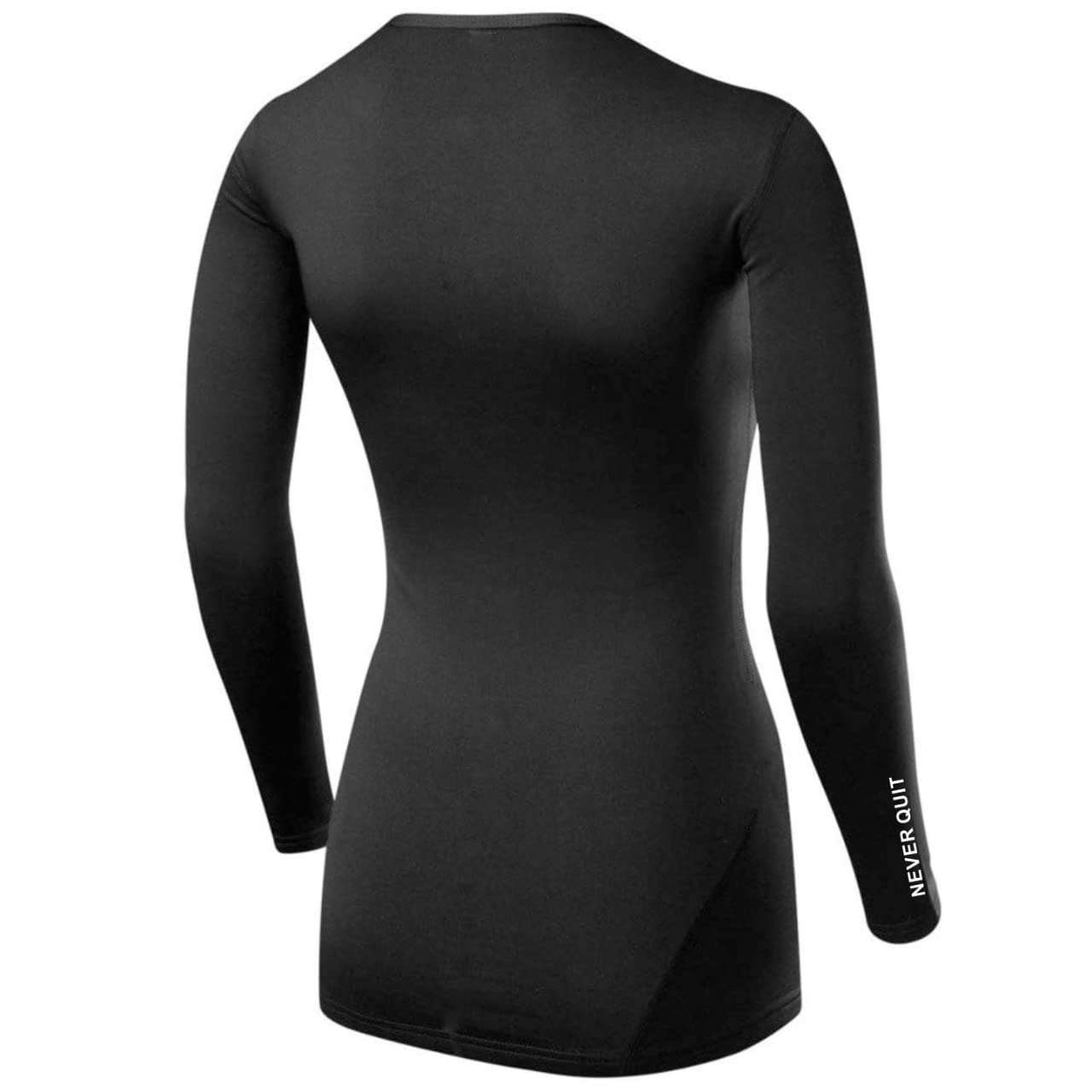 NEVER QUIT Women's Compression Top & Full Sleeve Tights Set - Moisture Wicking Workout Outfit for Running, Yoga & Gym Training