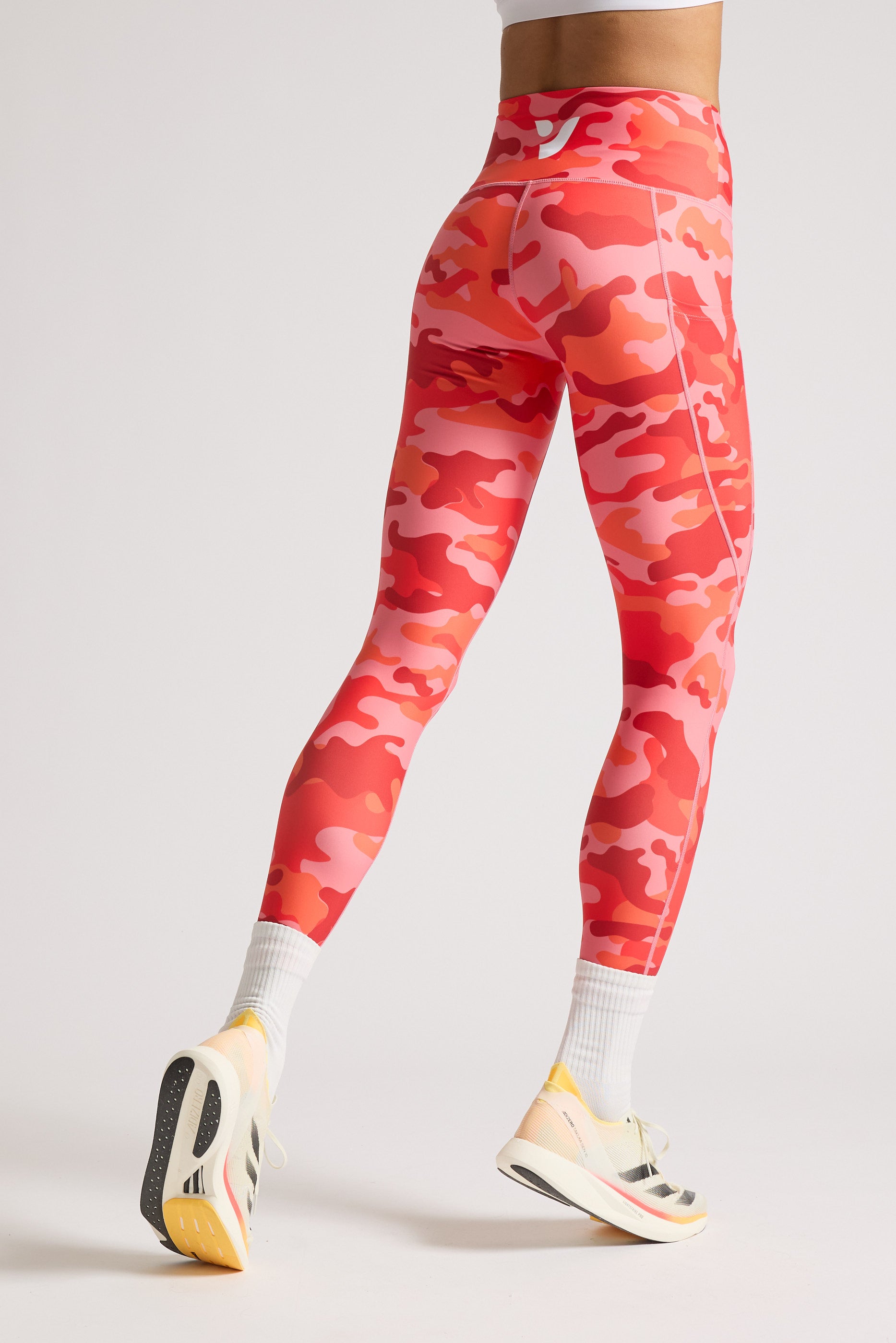 Orange Camo Leggings for Women - High Waisted Yoga Pants, Stretchy Workout Tights - Perfect for Running, Gym, Fitness & Outdoor Activities