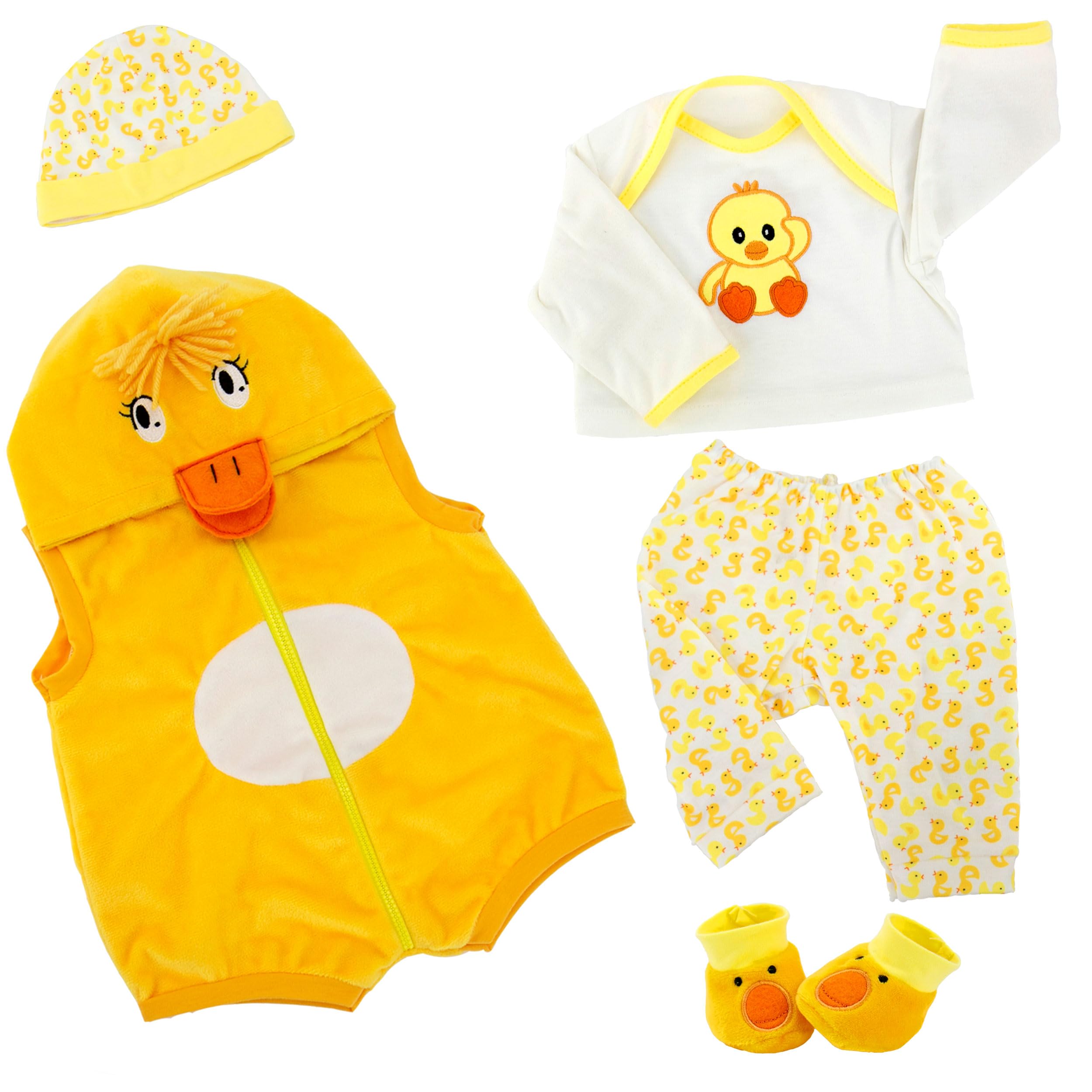 Reborn Baby Doll Clothes - Yellow Duck Newborn Outfit for 17-22 Inch Dolls | Adorable Baby Girl Doll Accessories & Wardrobe Essentials | Perfect for Playtime, Collecting & Photography Props